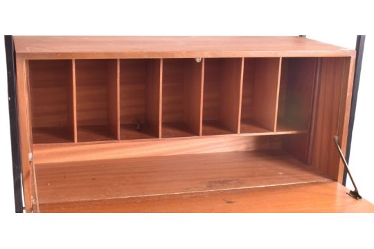 Teak and Metal Ladderax Modular Two-Bay Wall Unit by Robert Heal for Staples, (1960s) UK