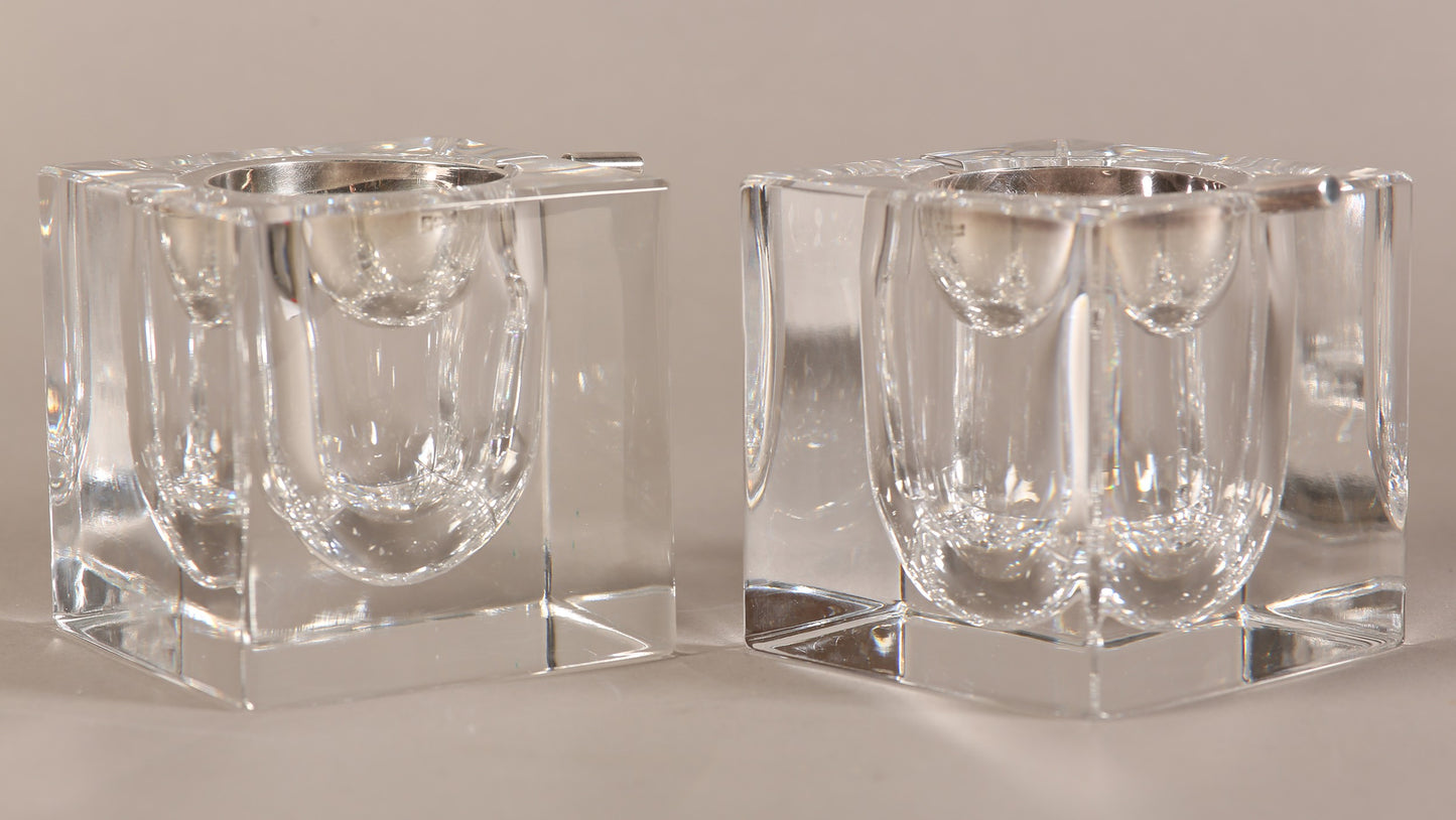 A Pair of Glass Ashtrays/Tealights by Ercius, (1960s) France