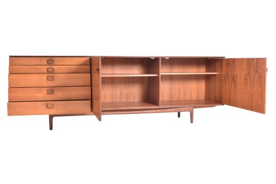 Teak Five Drawer and Twin Cupboard Sideboard by Ib Koford Larsen for G-Plan, (1960s)
