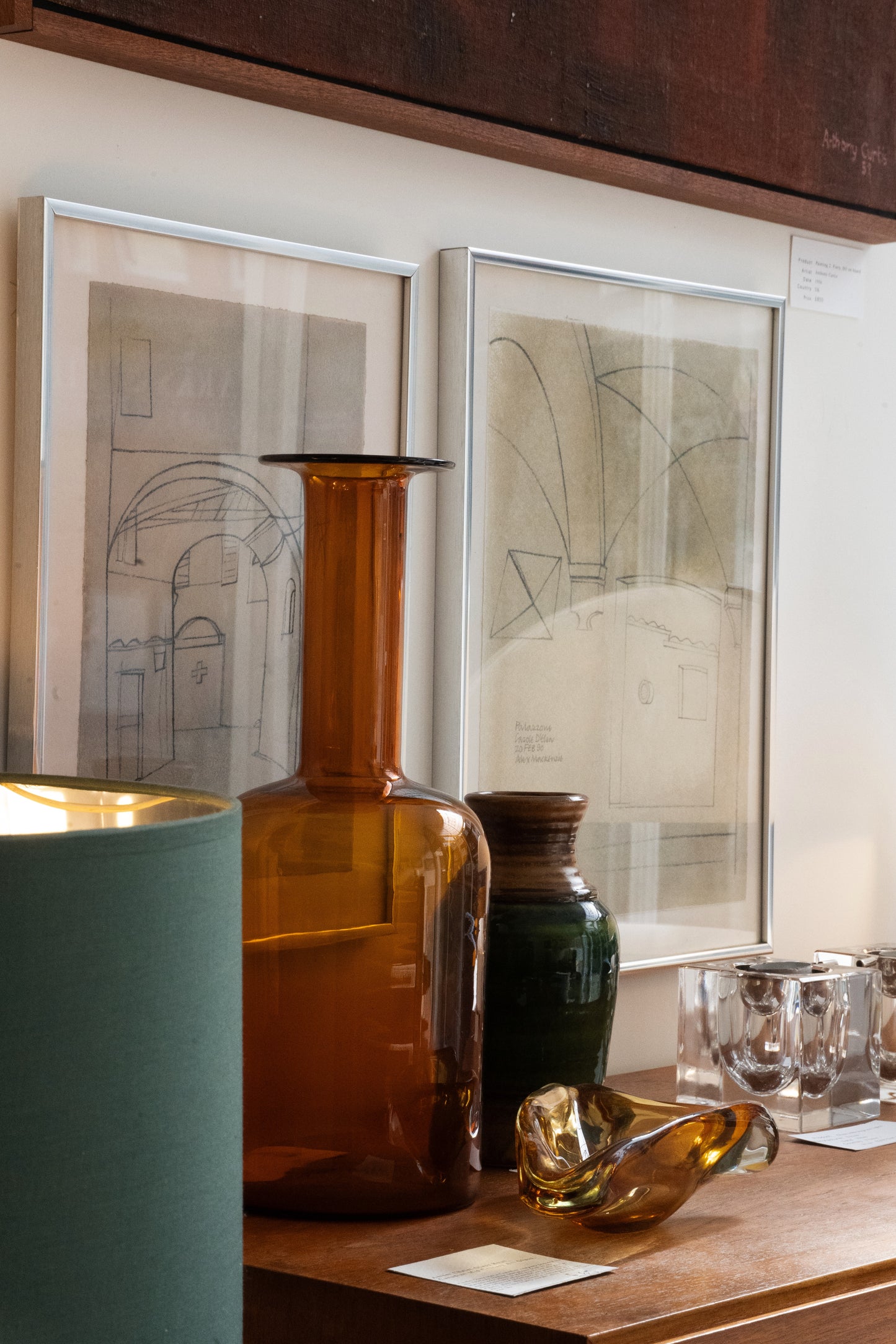 Large ‘Gulvvase’ Glass Bottle in Orange by Otto Brauer, (1960s) Denmark