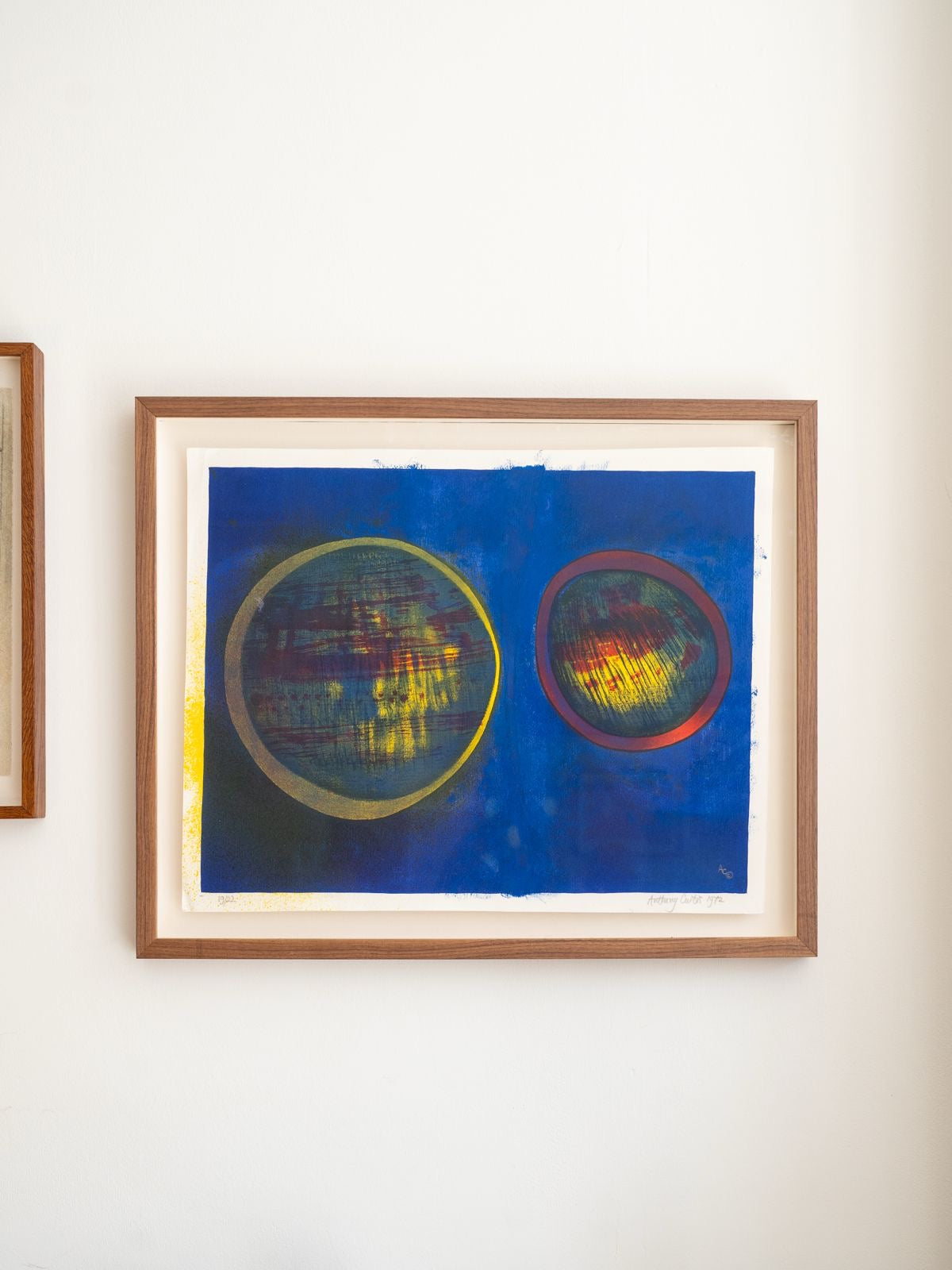 Framed over-painted lithograph by Anthony Curtis 1970s