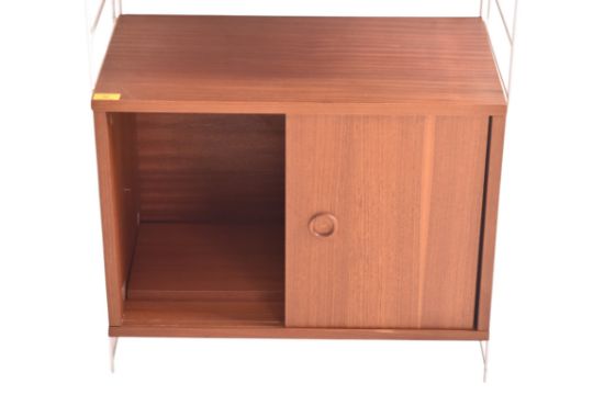 Teak and White Metal Modular Wall System/Bookcase by Nils Strinning for String, (1960s) Denmark
