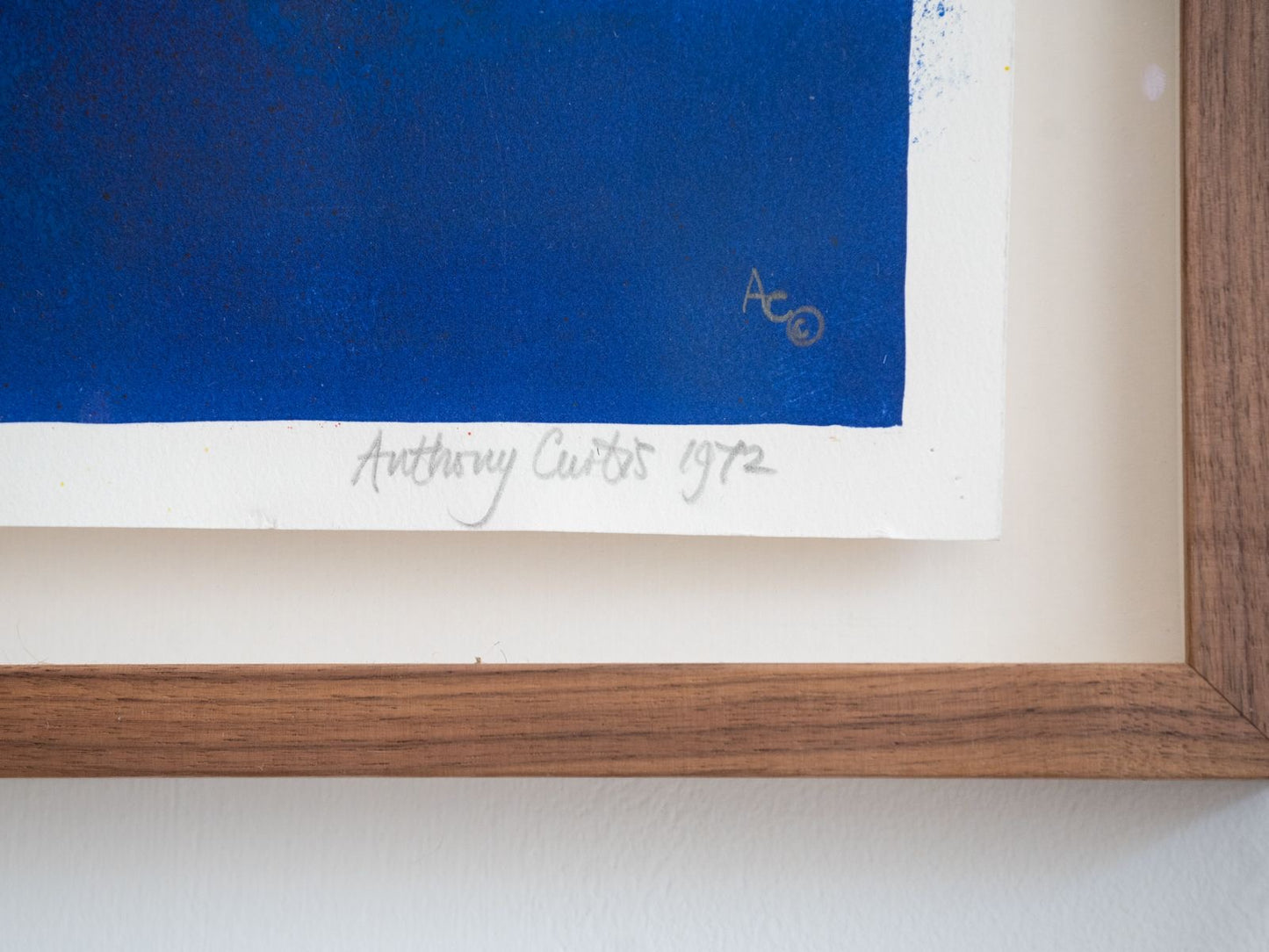 Framed over-painted lithograph by Anthony Curtis 1970s