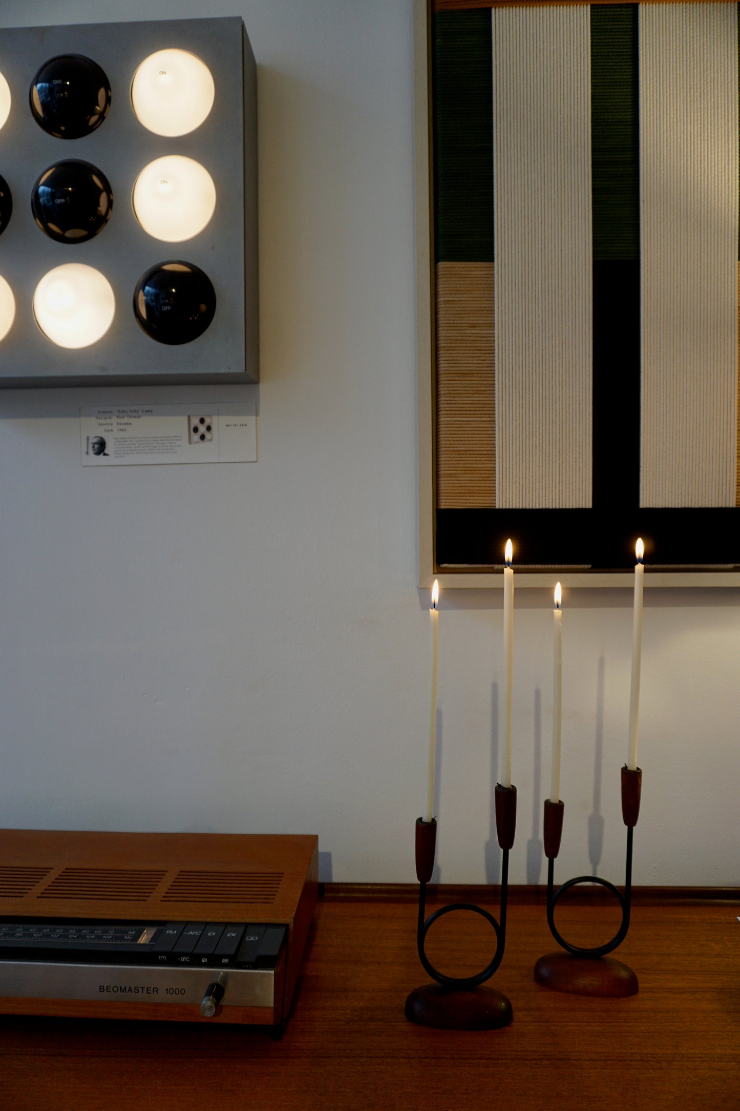 Rare MCM Denmark Teak Wooden Candleholder, (1950s) Denmark (2 Available)