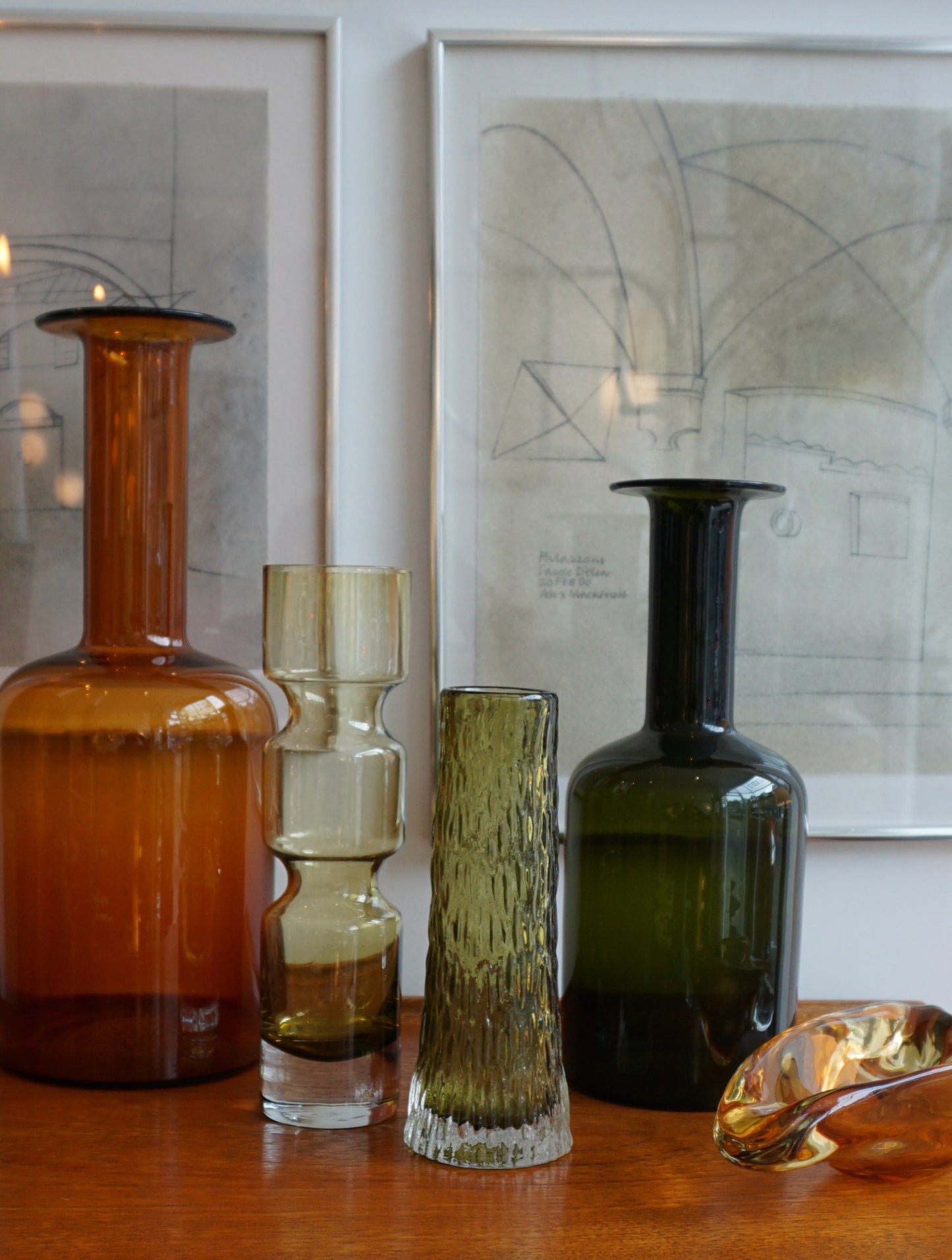 Model 9834 Icicle Vase in Sage by Geoffrey Baxter for Whitefriars