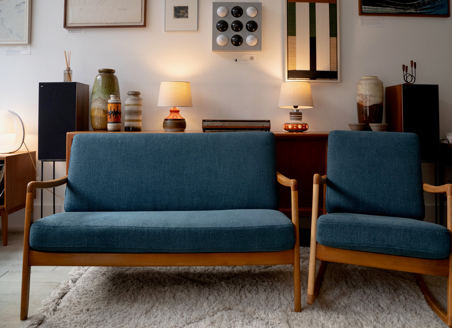 Ole Wanscher FD 110 teak rocking chair (France & Daverkosen) Denmark, 1960s