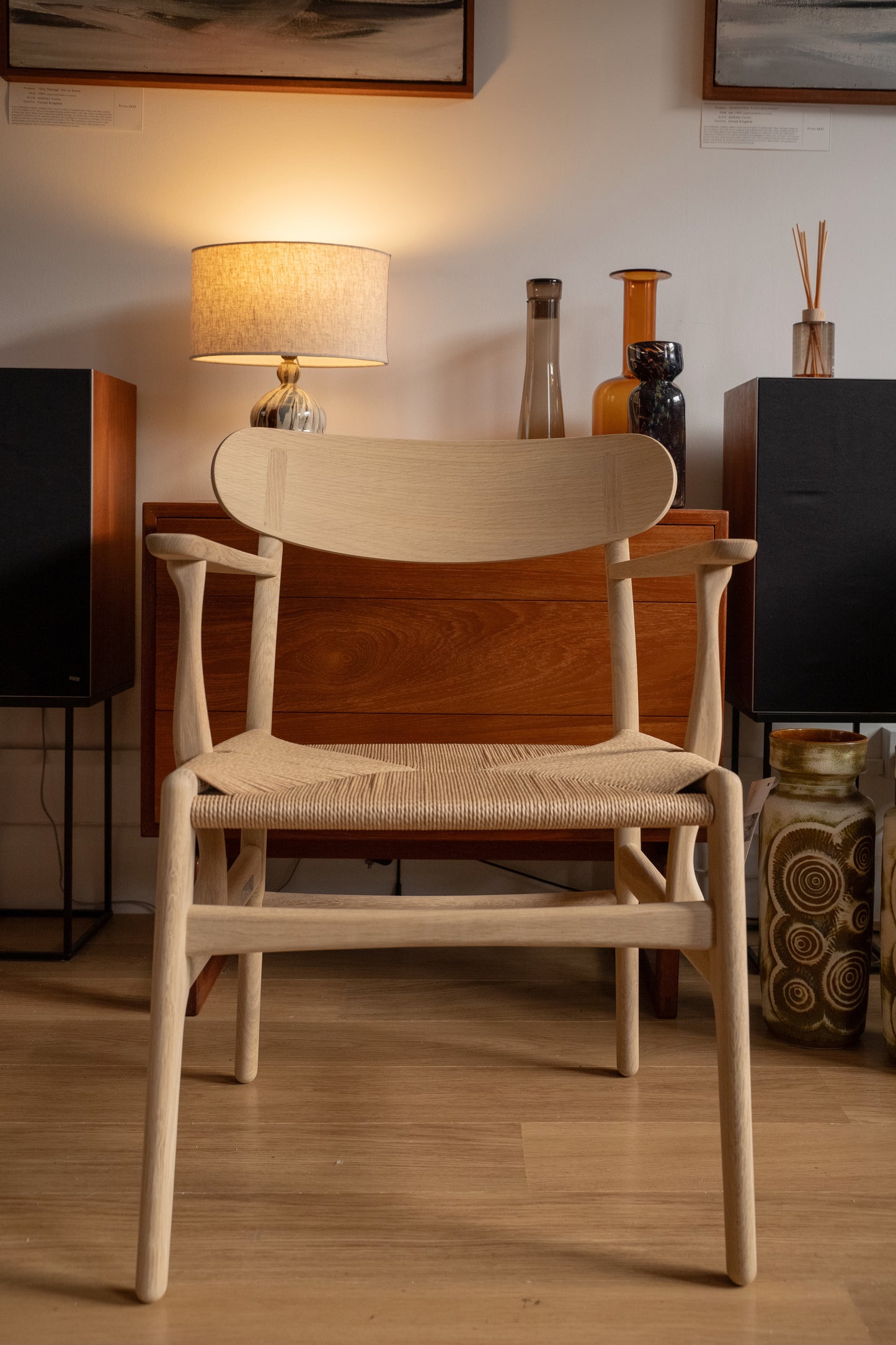 New CH26 chair by Hans Wegner for Carl Hansen in soap treated oak and paperchord (Denmark)