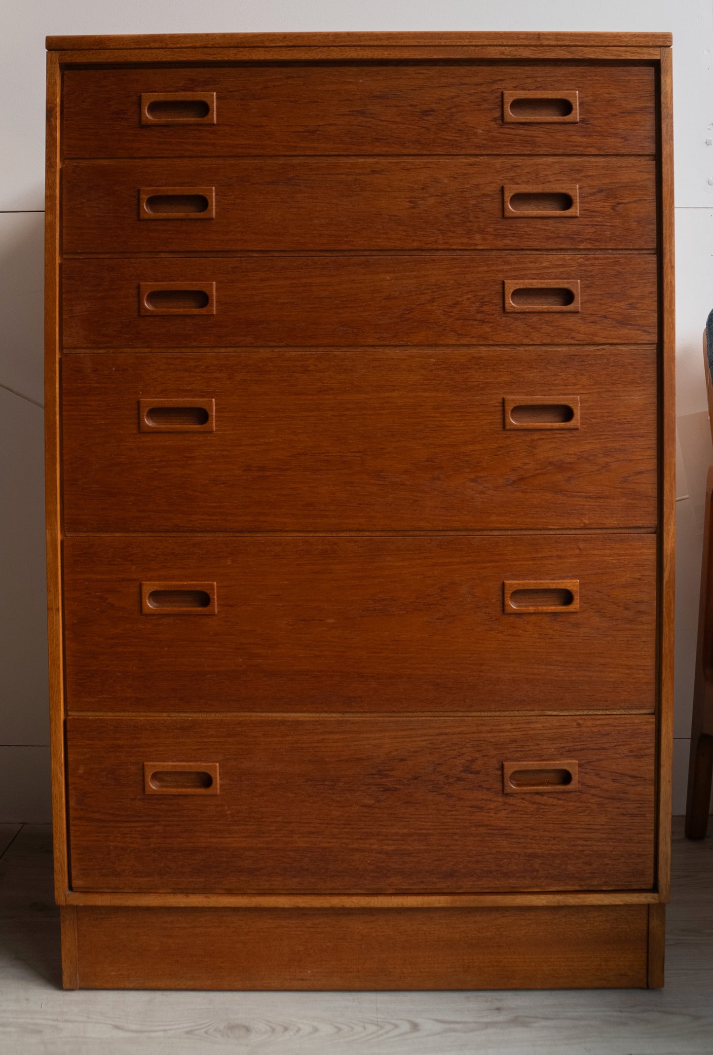 Teak tallboy chest of drawers by Lucas for Heals, UK (1960)