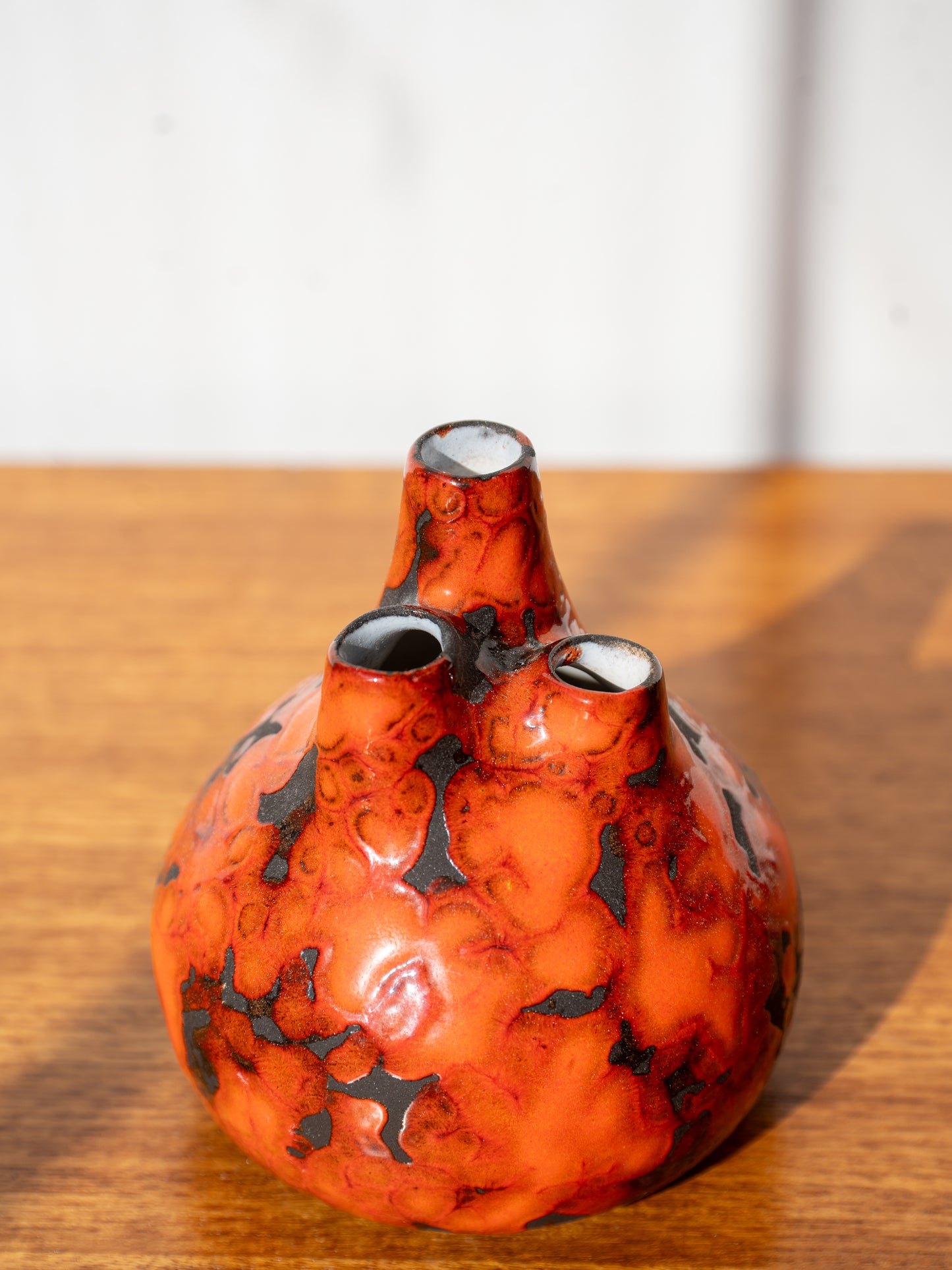 Red Ceramic Chimney Vase by P Keramik, (1970s) West Germany