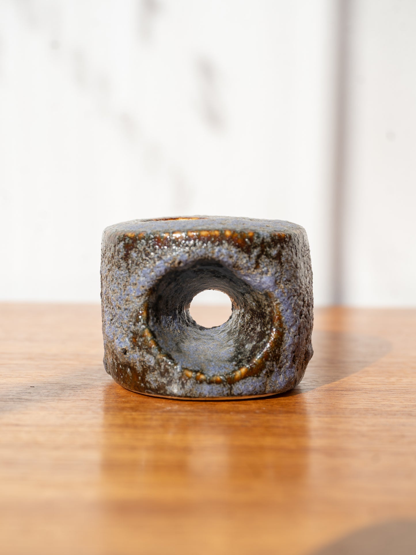 Vest Keramiek Blue 'Chimney' Vase 'RG10' by Van Woerden, (1960s) Holland