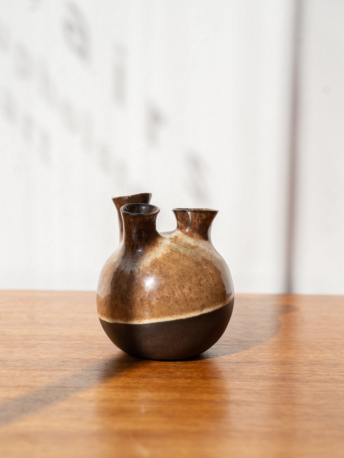 Modernist Three-Hole Stoneware bud Vase, 1970s Scandinavia