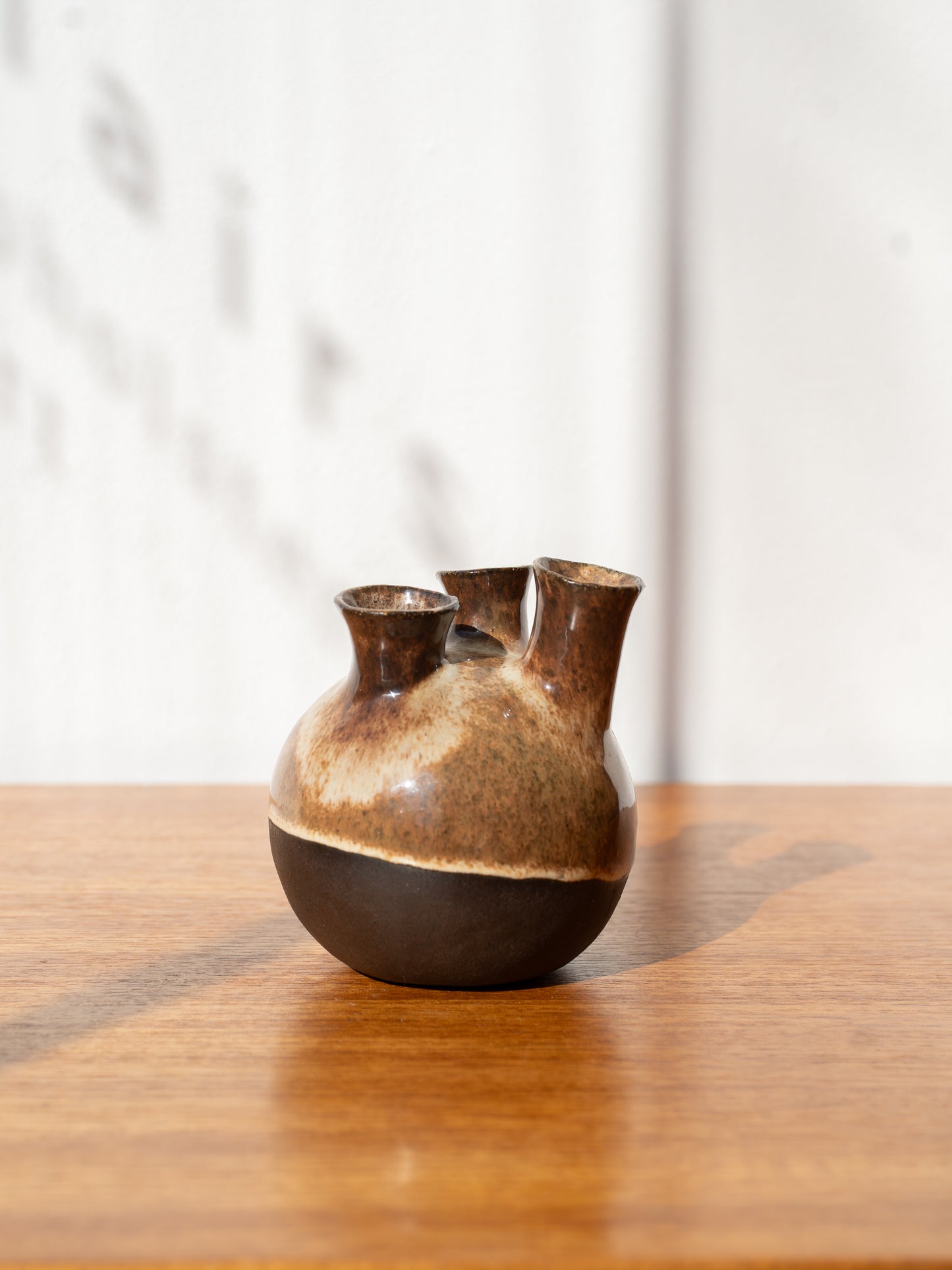 Modernist Three-Hole Stoneware bud Vase, 1970s Scandinavia