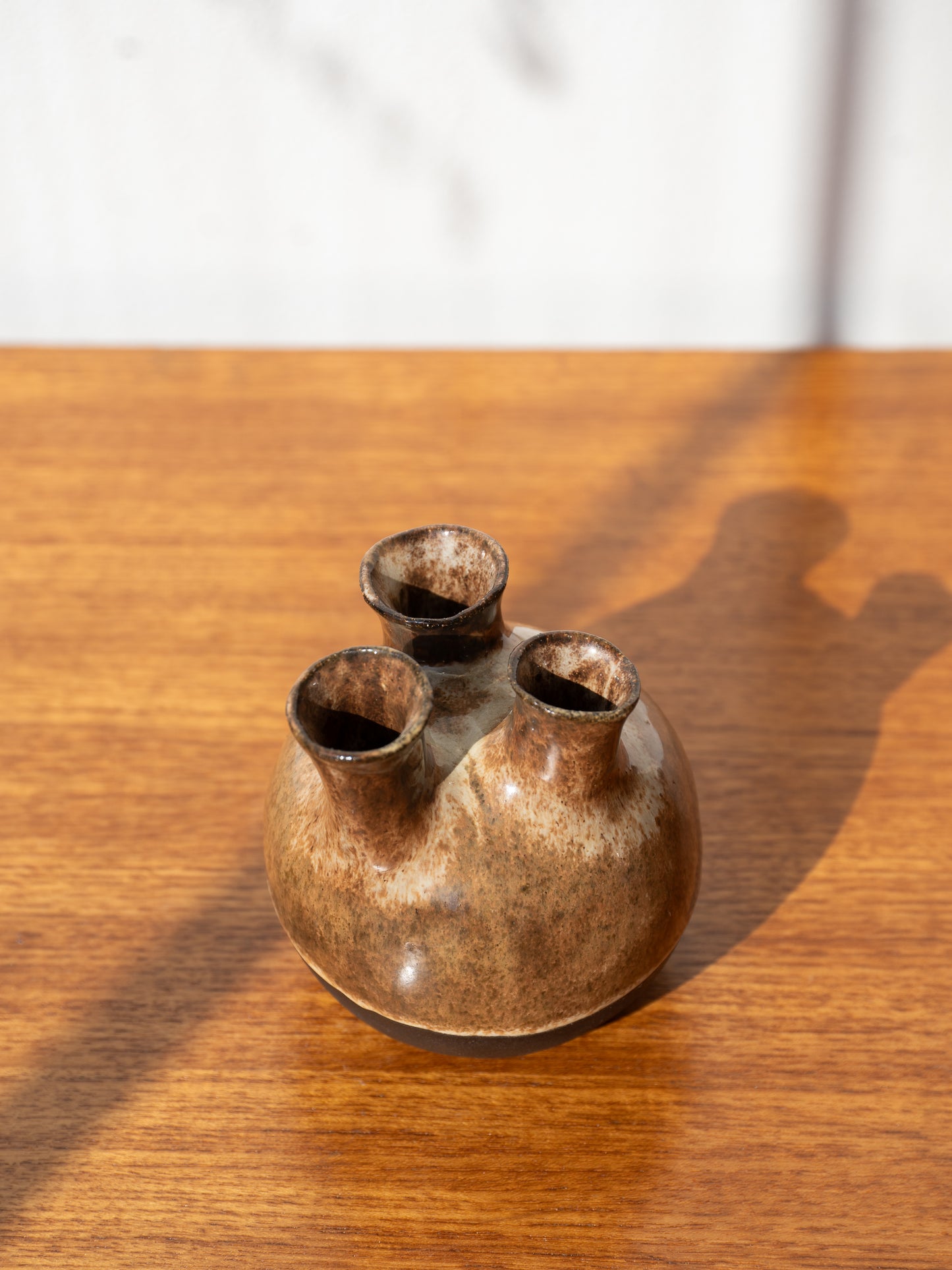 Modernist Three-Hole Stoneware bud Vase, 1970s Scandinavia