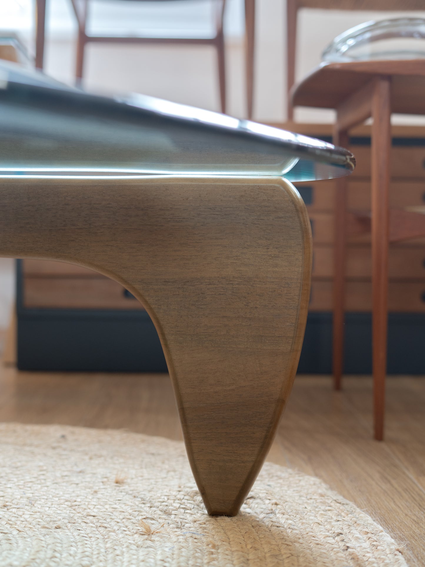 Glass and Walnut Coffee Table by Isamu Noguchi, Japan/USA