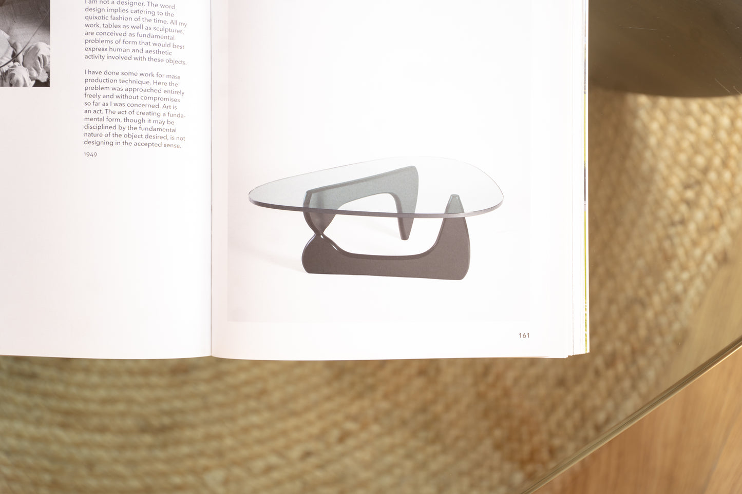 Glass and Walnut Coffee Table by Isamu Noguchi, Japan/USA