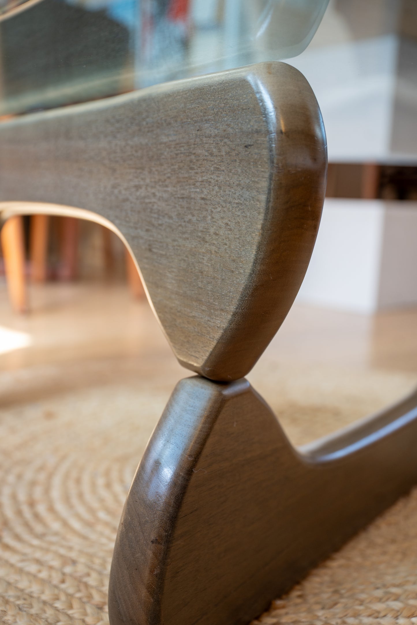 Glass and Walnut Coffee Table by Isamu Noguchi, Japan/USA