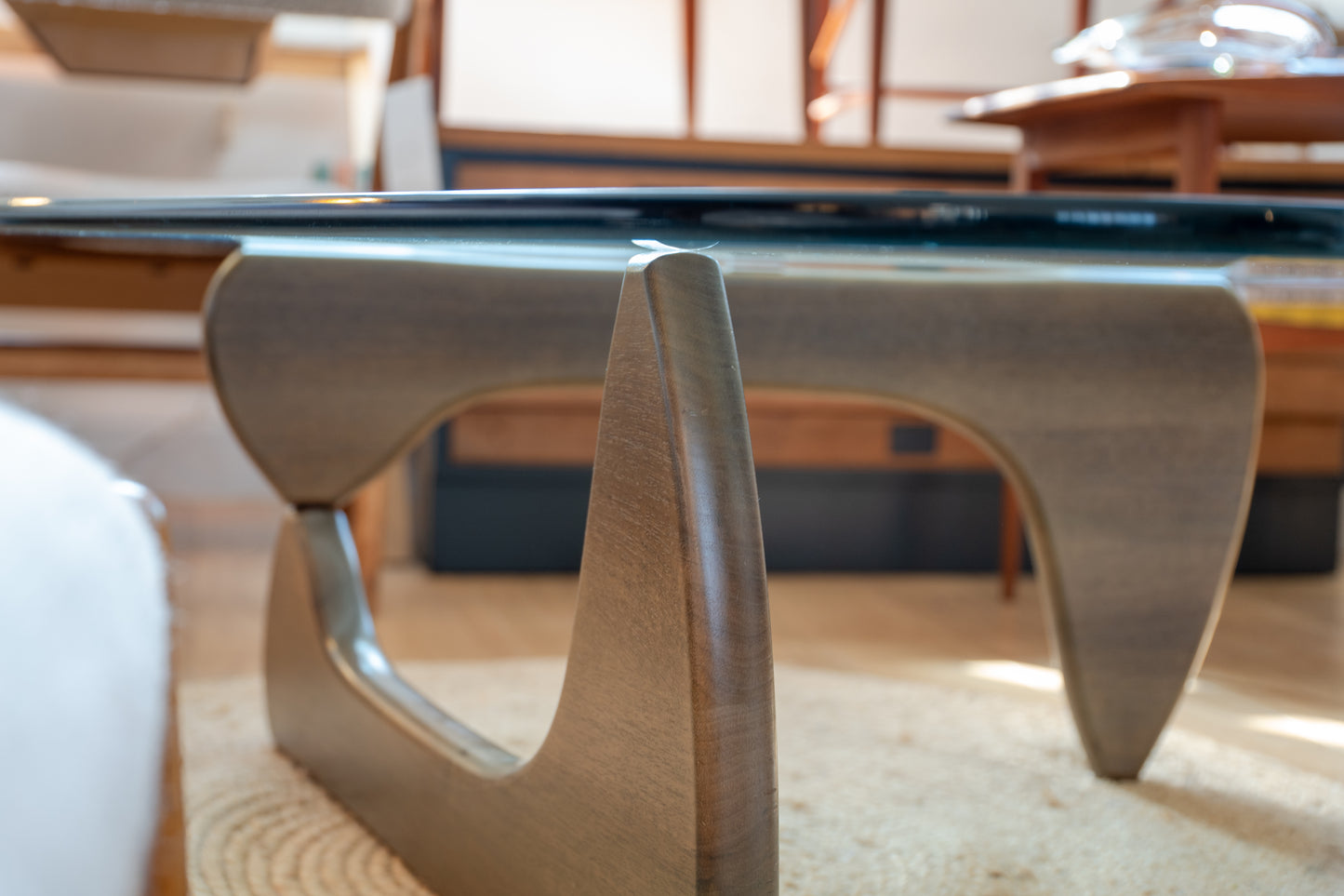 Glass and Walnut Coffee Table by Isamu Noguchi, Japan/USA