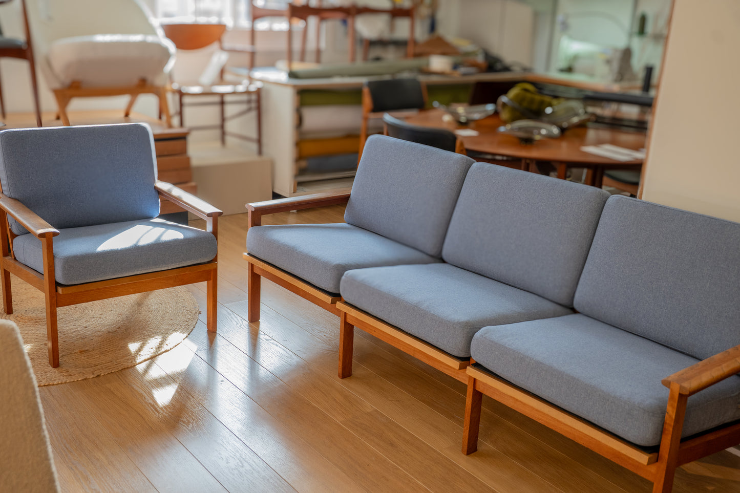 Teak Three-Seater 'Capella' Sofa & Matching Armchair by Illum Wikkelso for Niels Eilersen, (1960s) Denmark