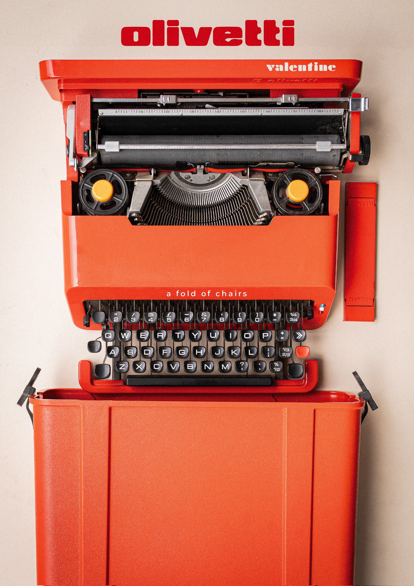 Original Valentine Typewriter by Ettore Sottsass and Perry King for Olivetti , (1969) Italy