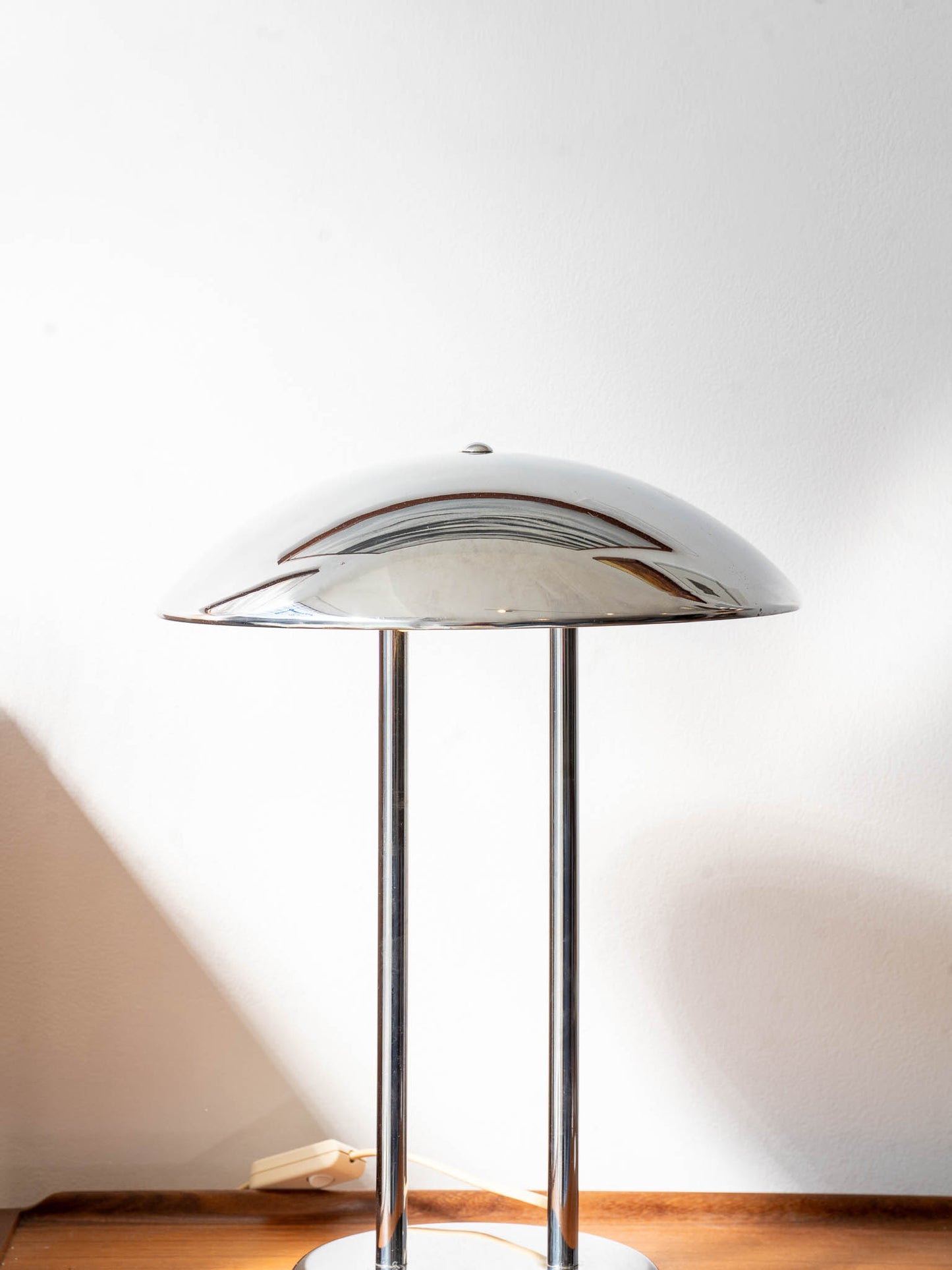 Chrome Mushroom Table Lamp by Robert Sonneman, (1980s)