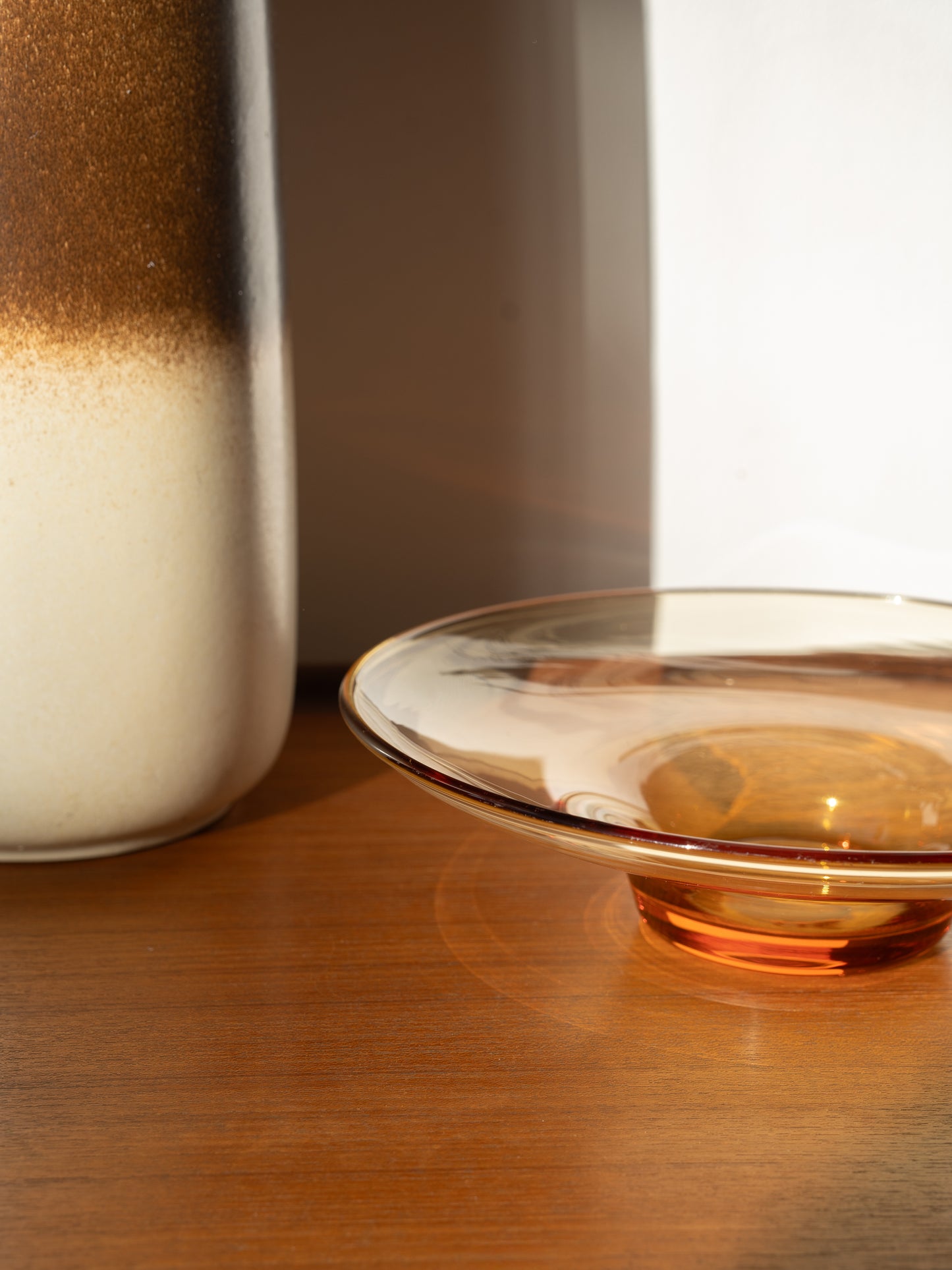 Burnt Orange Glass Pedestal Bowl (1960s/70s)