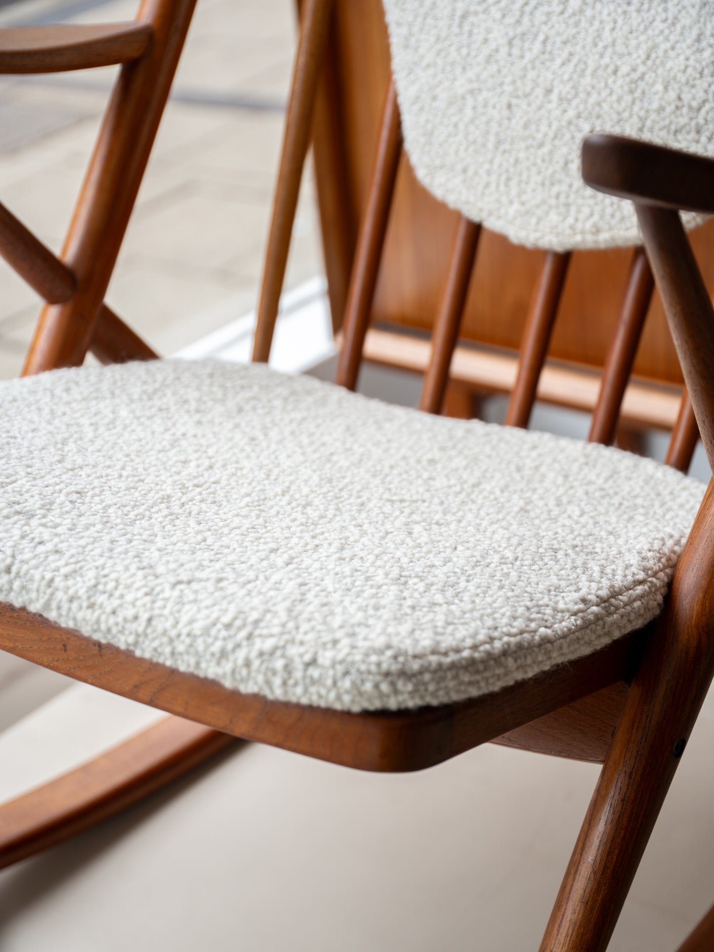 Model 182 Teak Framed Rocking Chair by Frank Reenskaug for Bramin Møbler, (1960s) Denmark