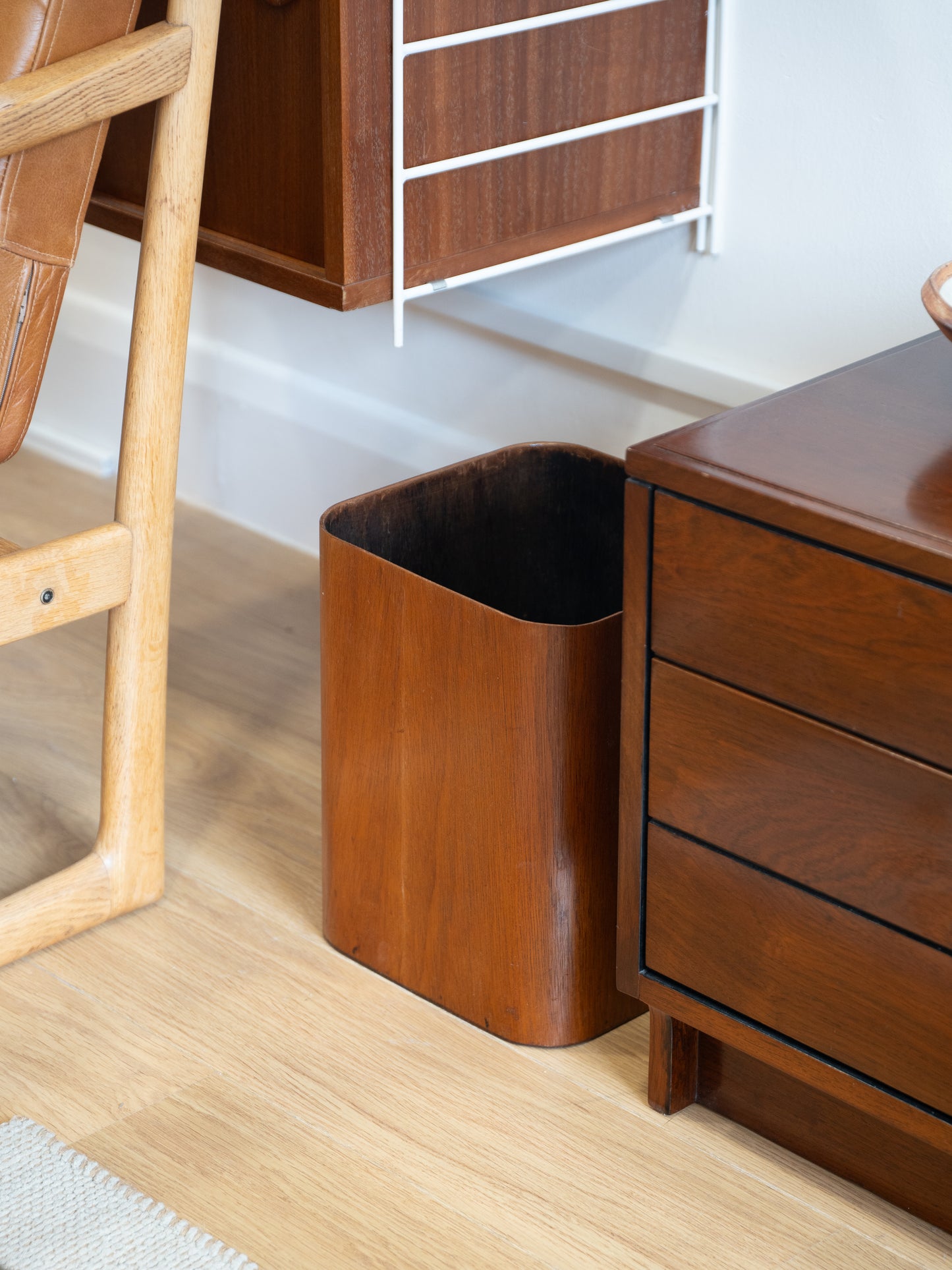 Teak Bentwood Waste Paper Bin