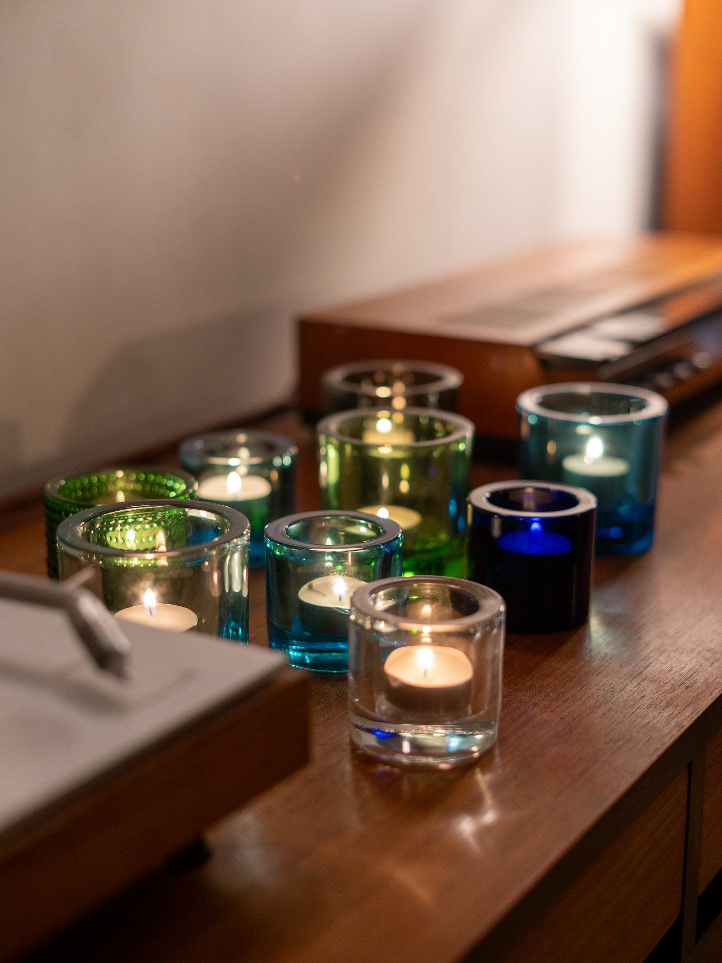 Small Green 'Kastehelmi' littala Votive Candle Holder, Finland