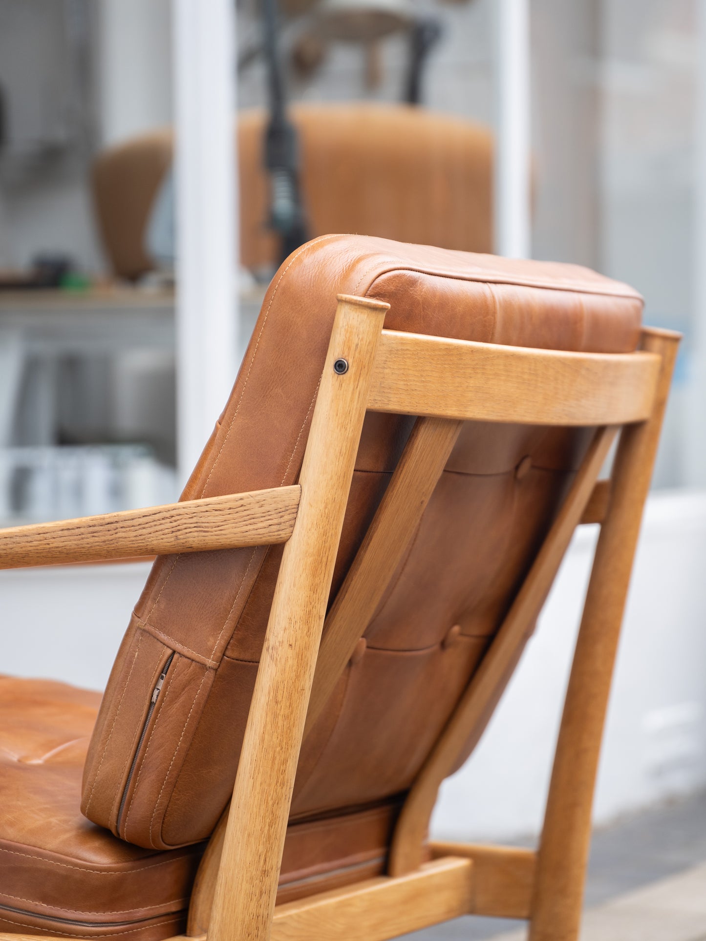 Beech FD130 Armchair and Matching FD131 Footstool by Peter Hvidt and Orla Mølgaard for France and Søn, (1960s) Denmark