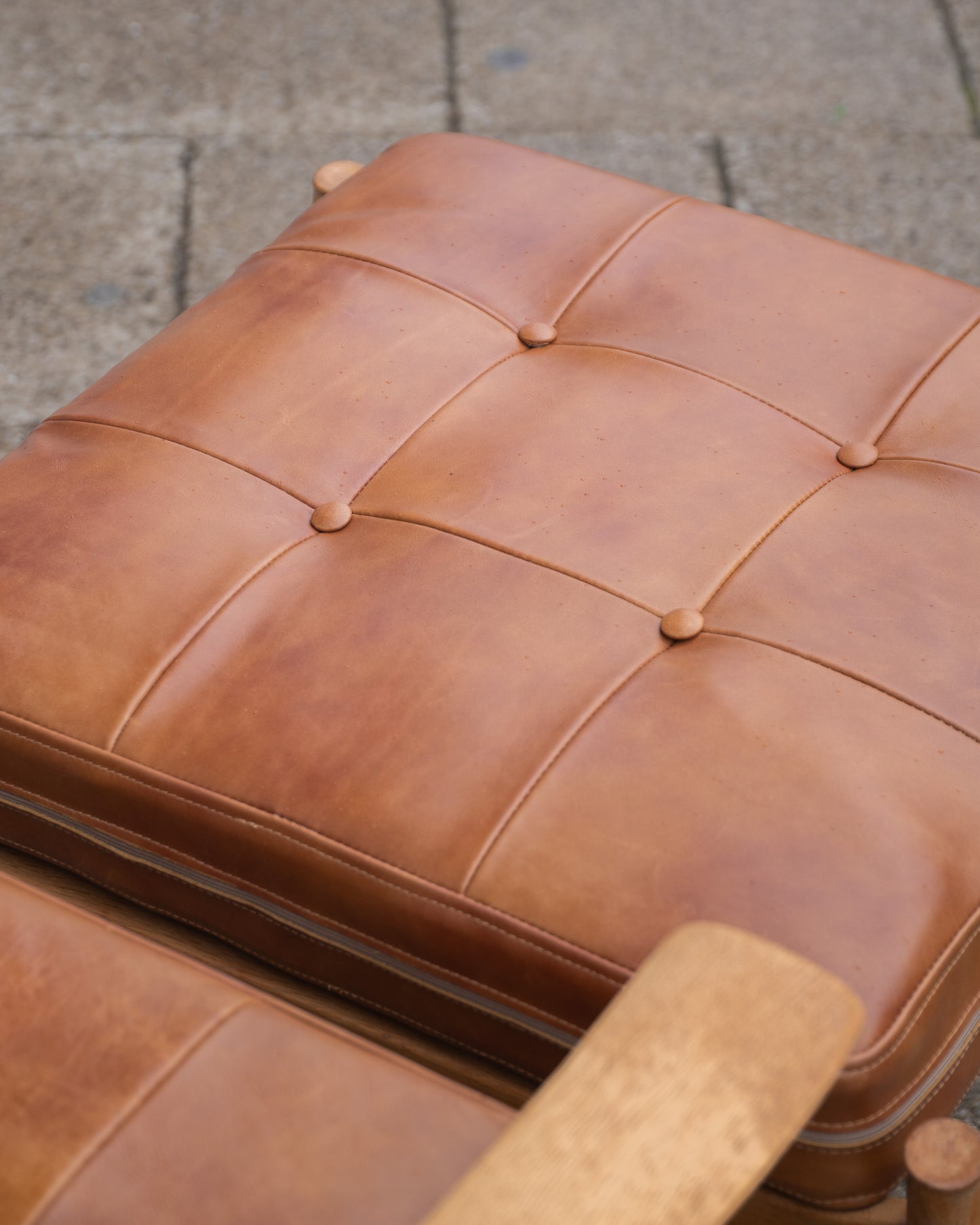 Beech FD130 Armchair and Matching FD131 Footstool by Peter Hvidt and Orla Mølgaard for France and Søn, (1960s) Denmark