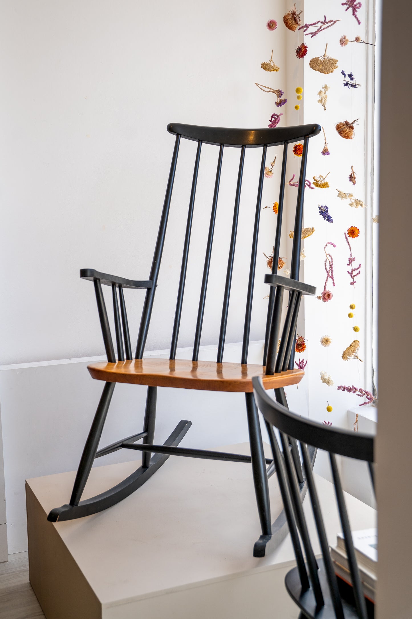 Ebonised & Beech Rocking Chair by Yrjö Ilmari Tapiovaara for Asko, (1950s) Finland