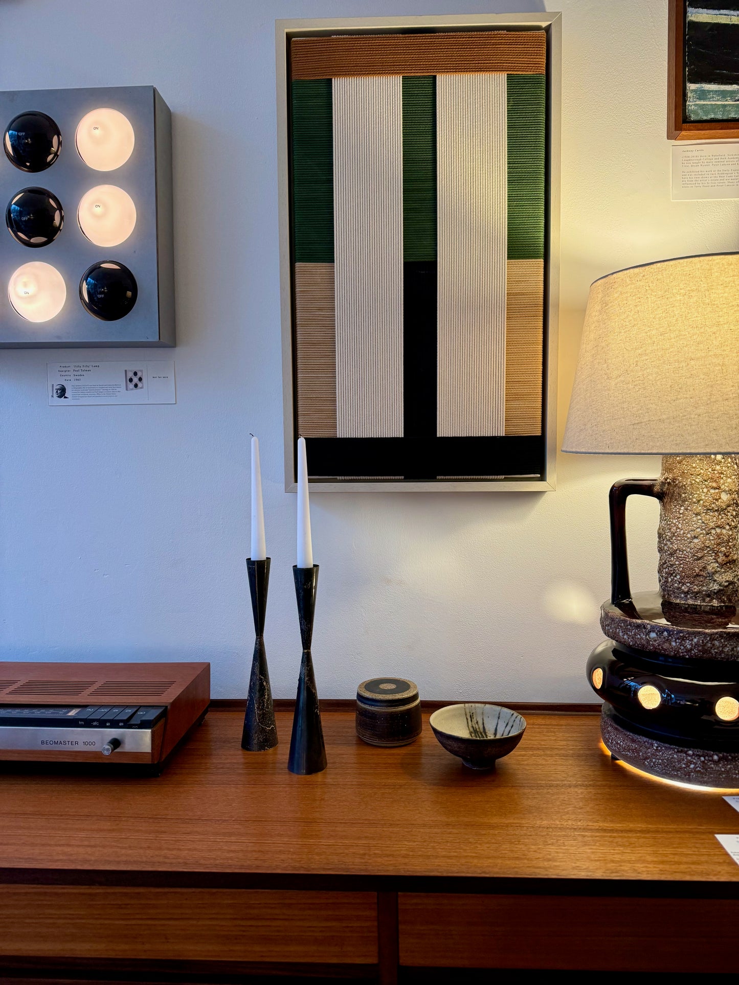 A Pair of 'Jigger' Form Modernist Metalware Candle Holders by Allan Adler, (USA)