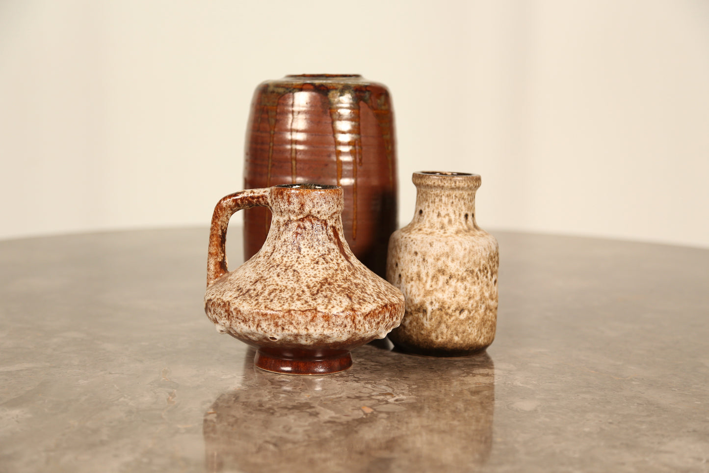West German Fat Lava vase with single handle (1960s)