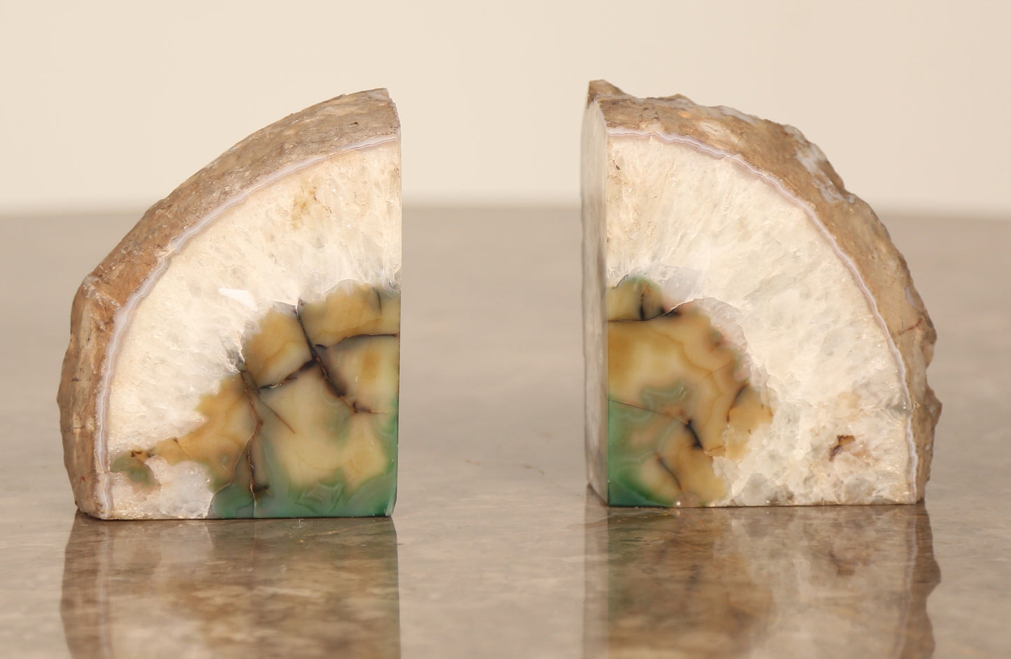 Polished stone bookends