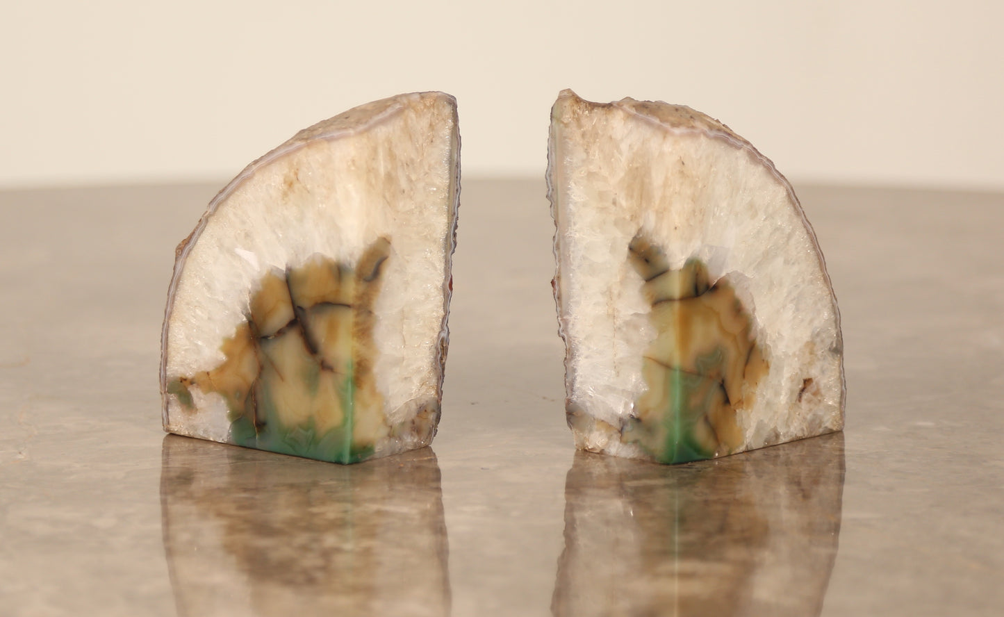 Polished stone bookends