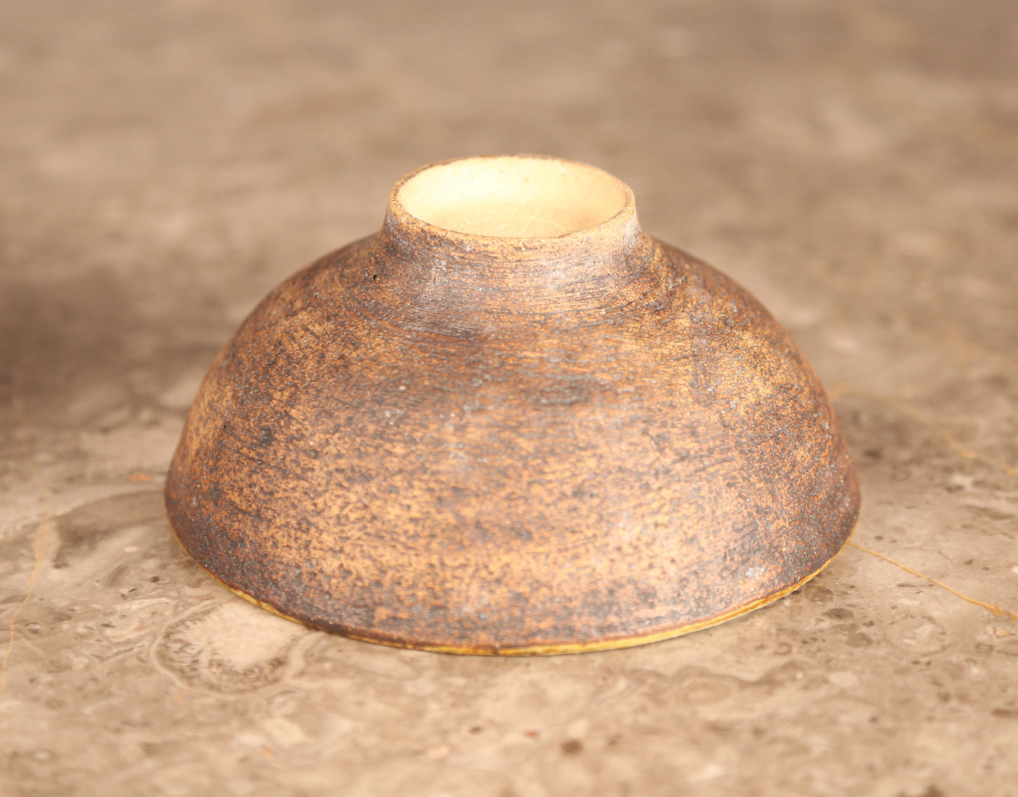 Midcentury Sgraffito bowl in cream glaze with brown detailing