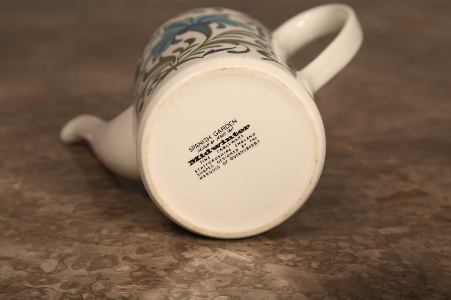 A midwinter pottery coffee set in 'Spanish Garden' pattern by Jesse Tait (1960s)