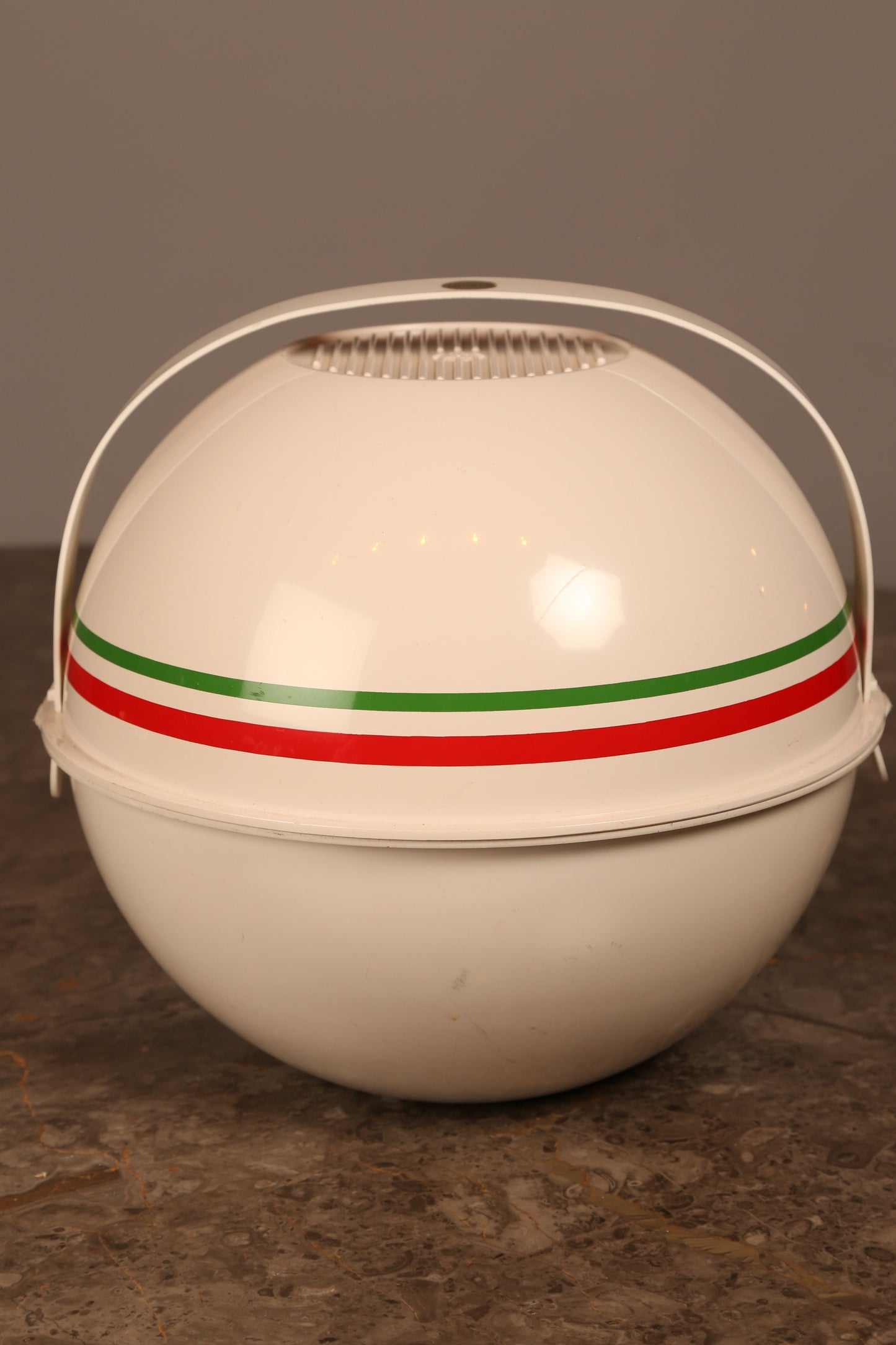 An unused 1960s Guzzini white plastic picnic set (Italy)