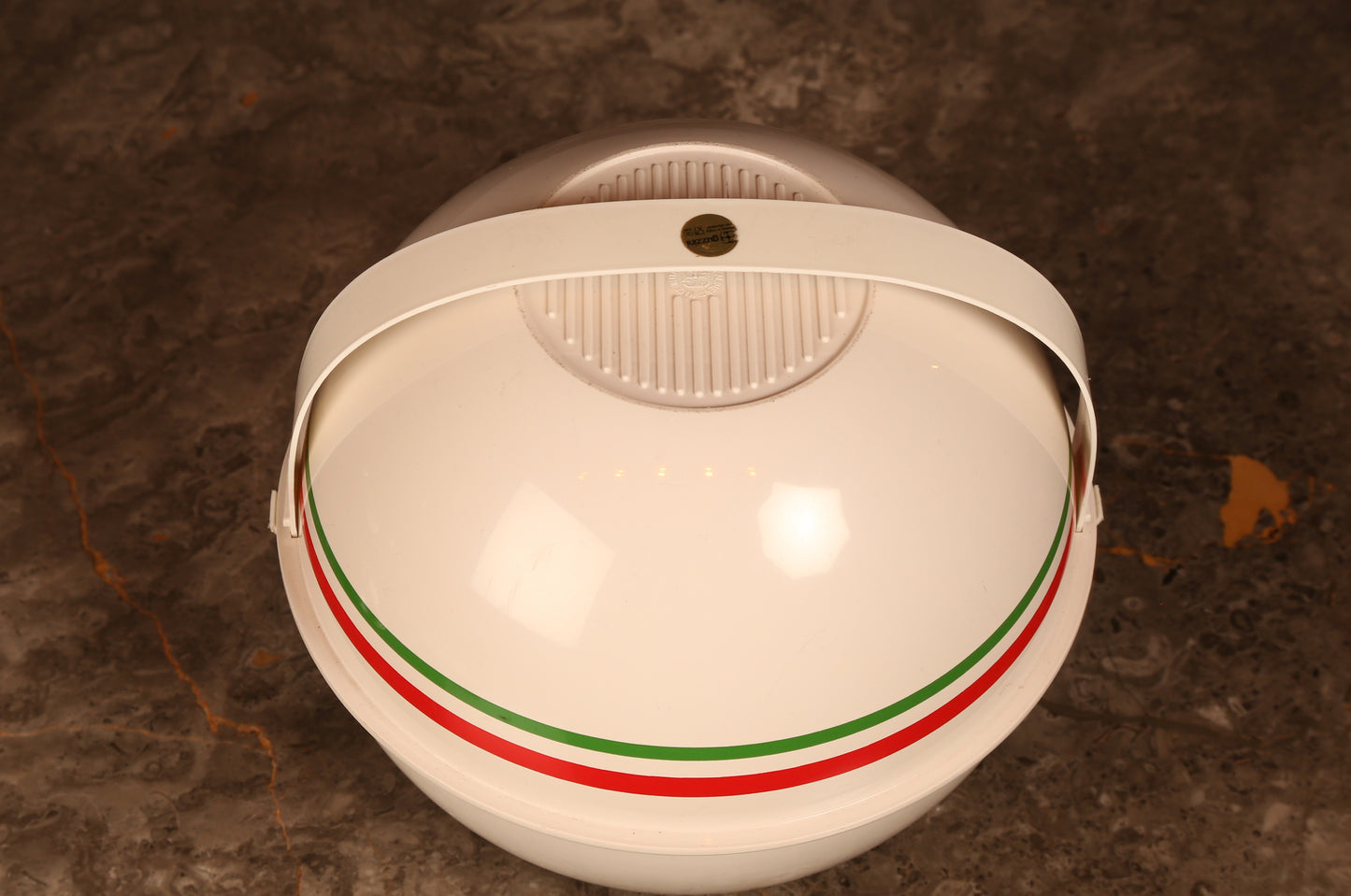 An unused 1960s Guzzini white plastic picnic set (Italy)