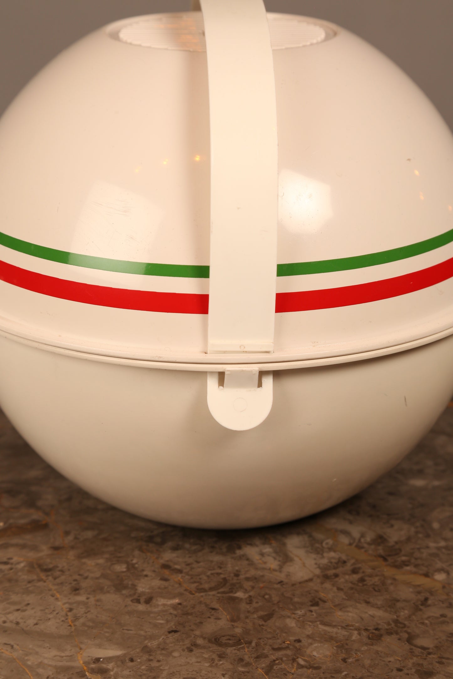 An unused 1960s Guzzini white plastic picnic set (Italy)