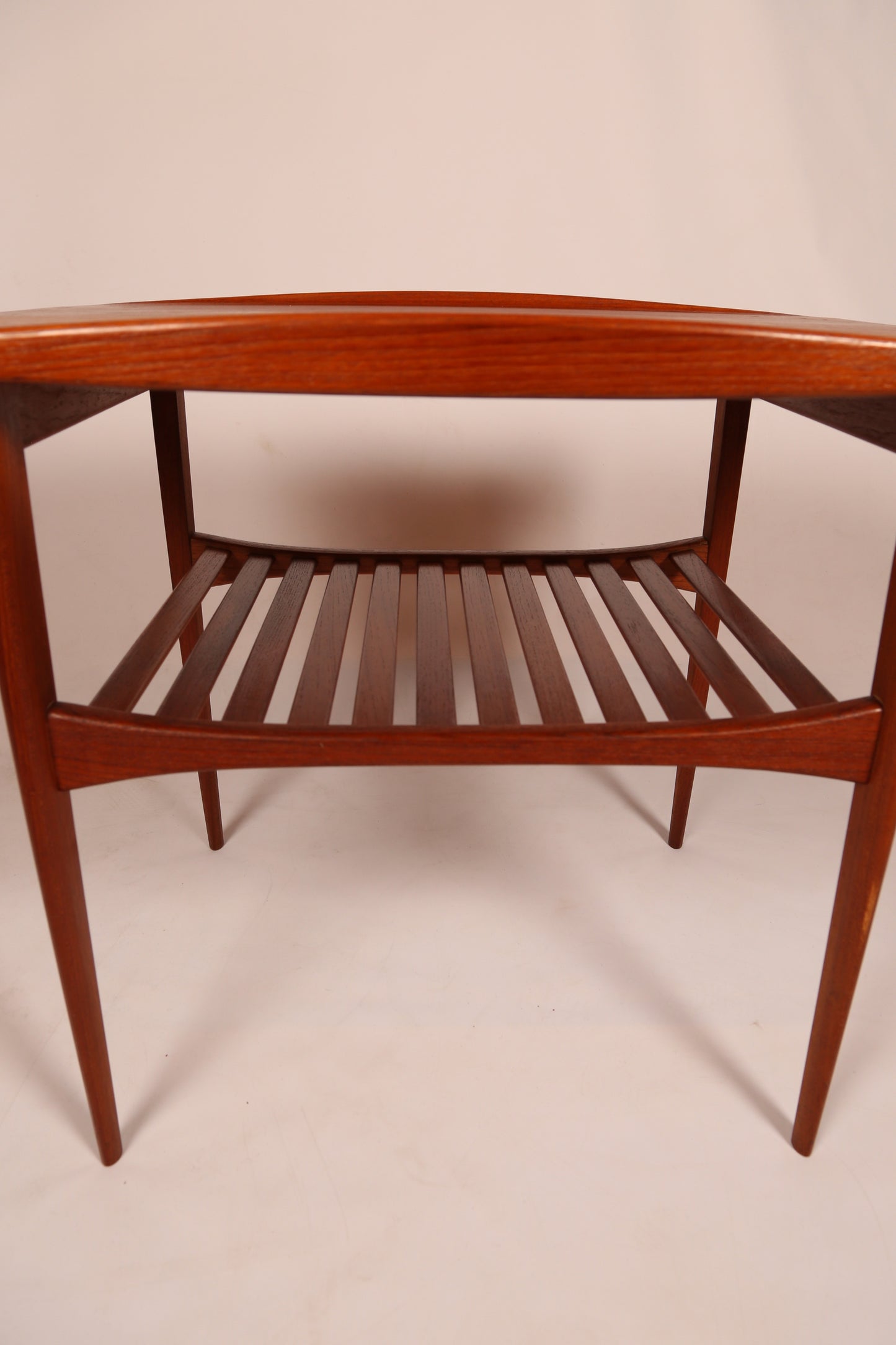 A Tove and Edvard Kindt Larsen Teak Side Table with magazine rack (1950s) Denmark