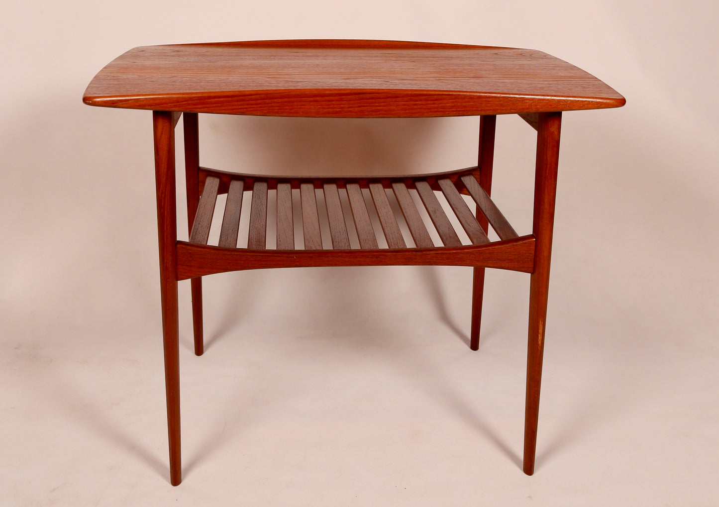 A Tove and Edvard Kindt Larsen Teak Side Table with magazine rack (1950s) Denmark