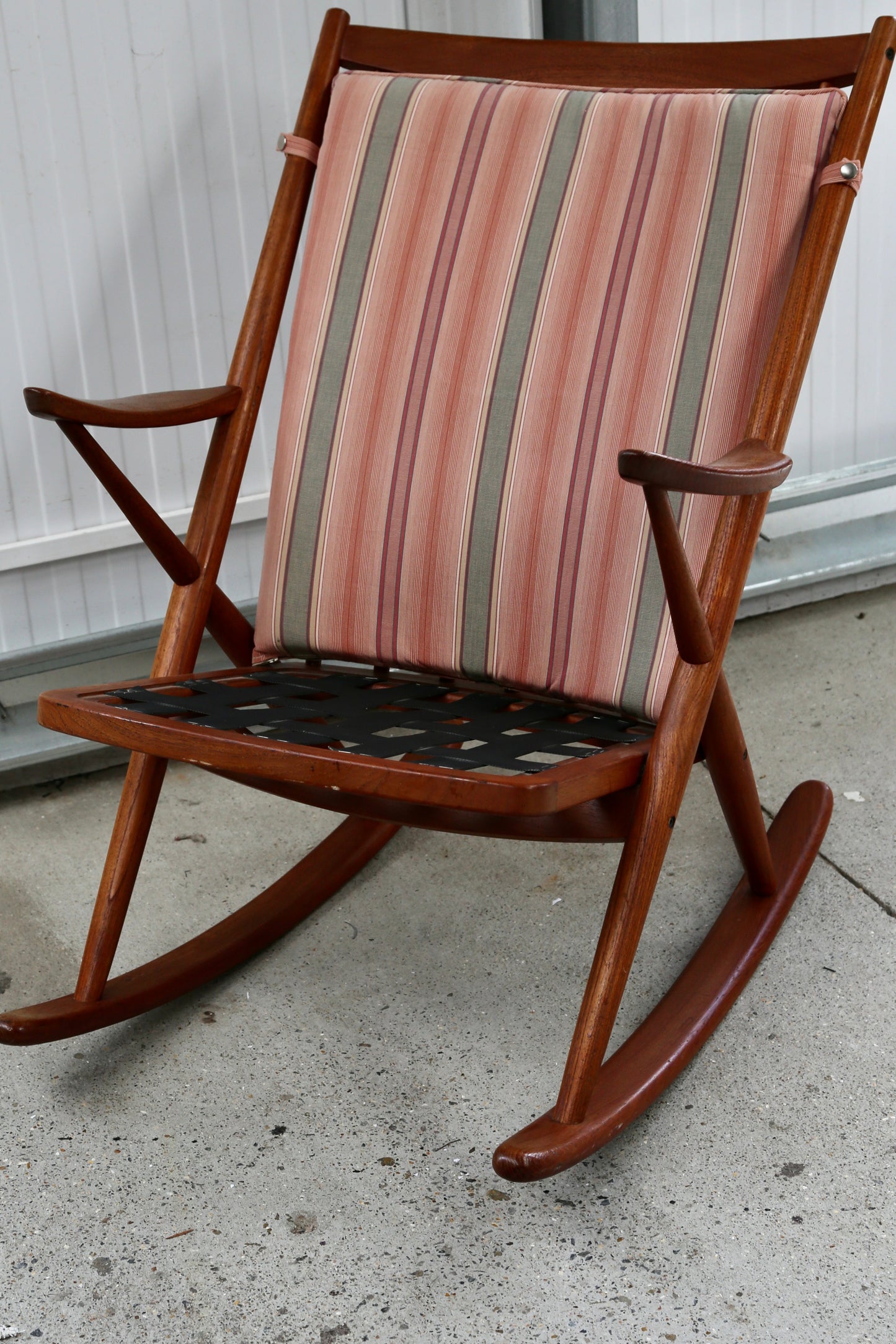 Model 182 Teak Framed Rocking Chair by Frank Reenskaug for Bramin Møbler, (1960s) Denmark