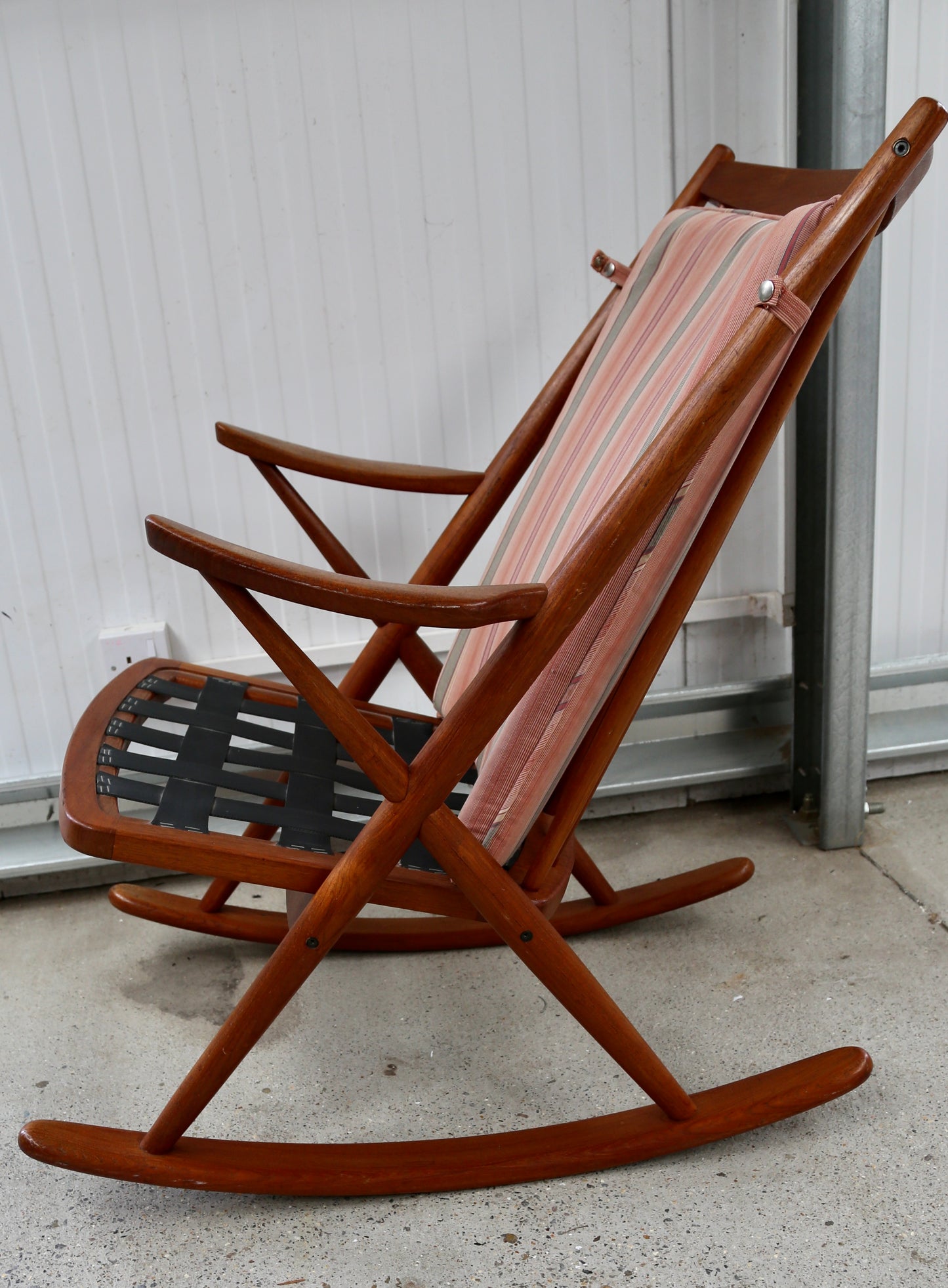 Model 182 Teak Framed Rocking Chair by Frank Reenskaug for Bramin Møbler, (1960s) Denmark