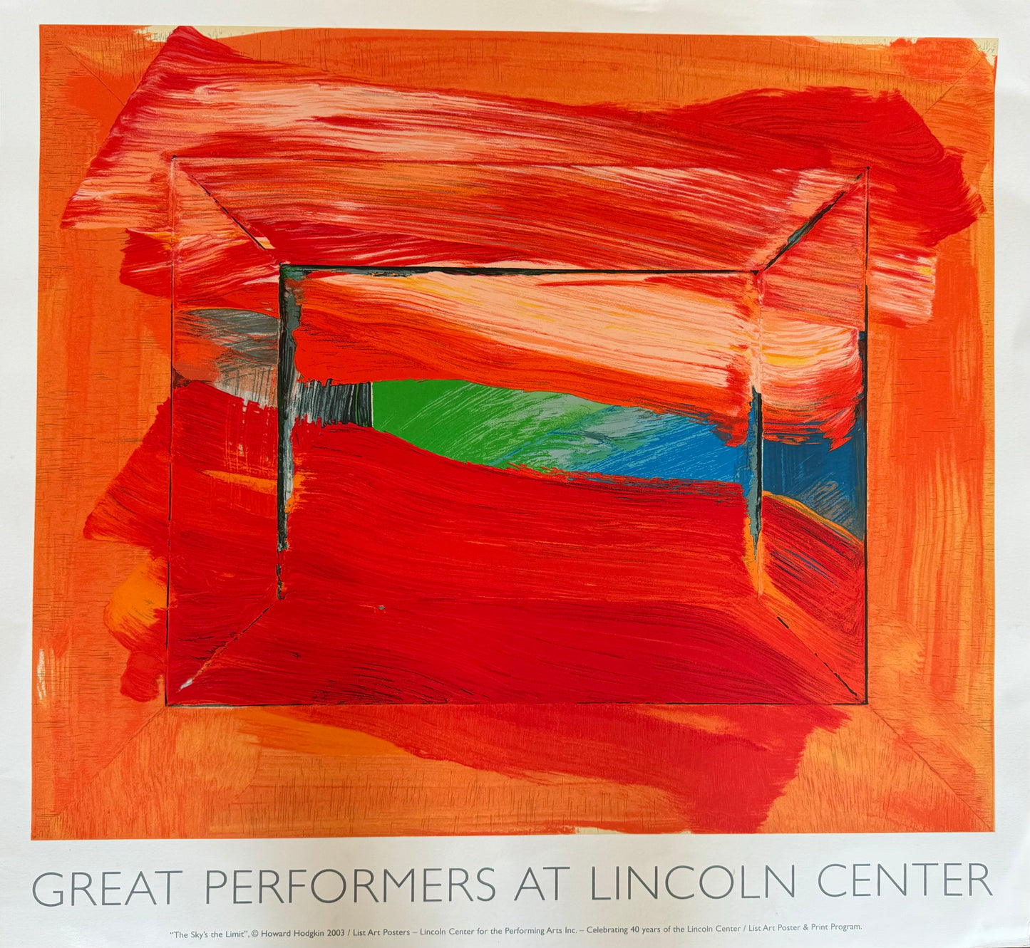 Large Sir Howard Hodgkin (1923-2017), 'The Sky's the Limit', screen print, edition of 500 by The Lincoln Center
