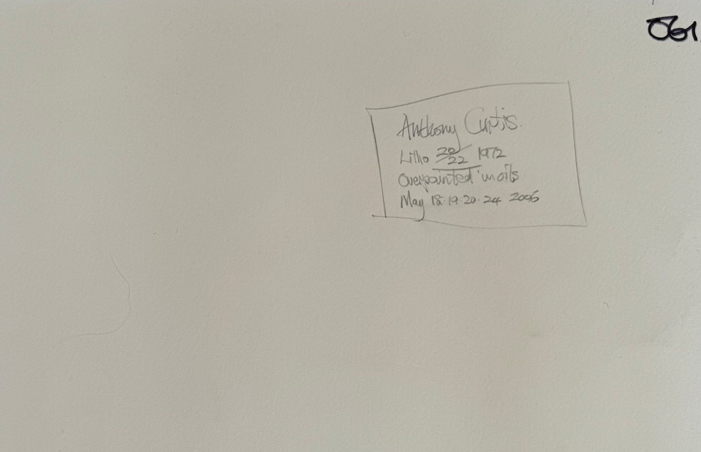 Over painted screen print by Anthony Curtis 1970s in frame