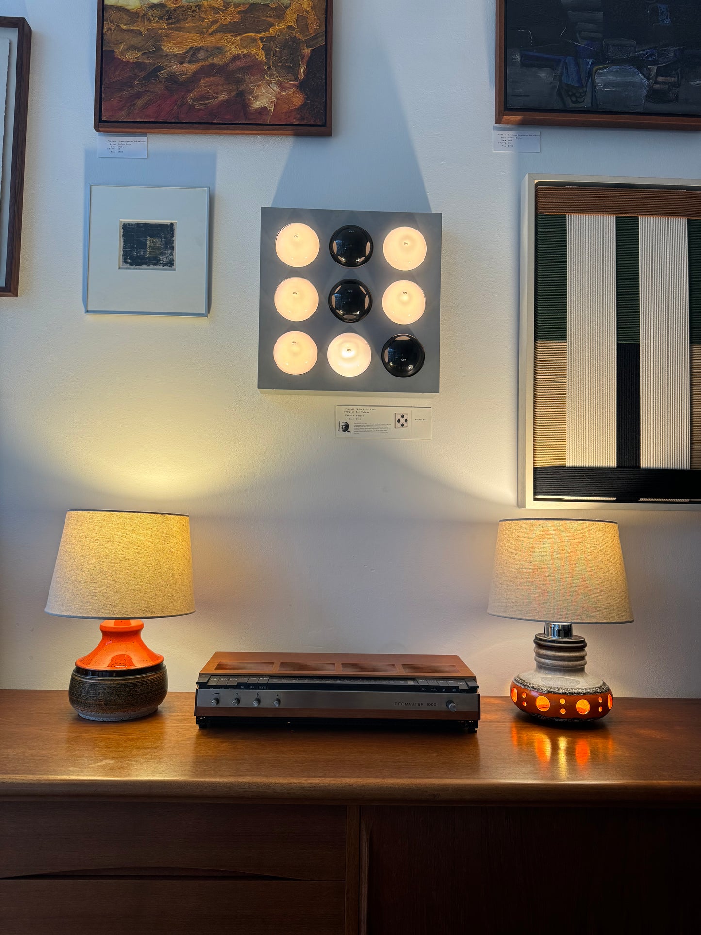 Midcentury ceramic table lamp by Tilgmans (Sweden) 1960s