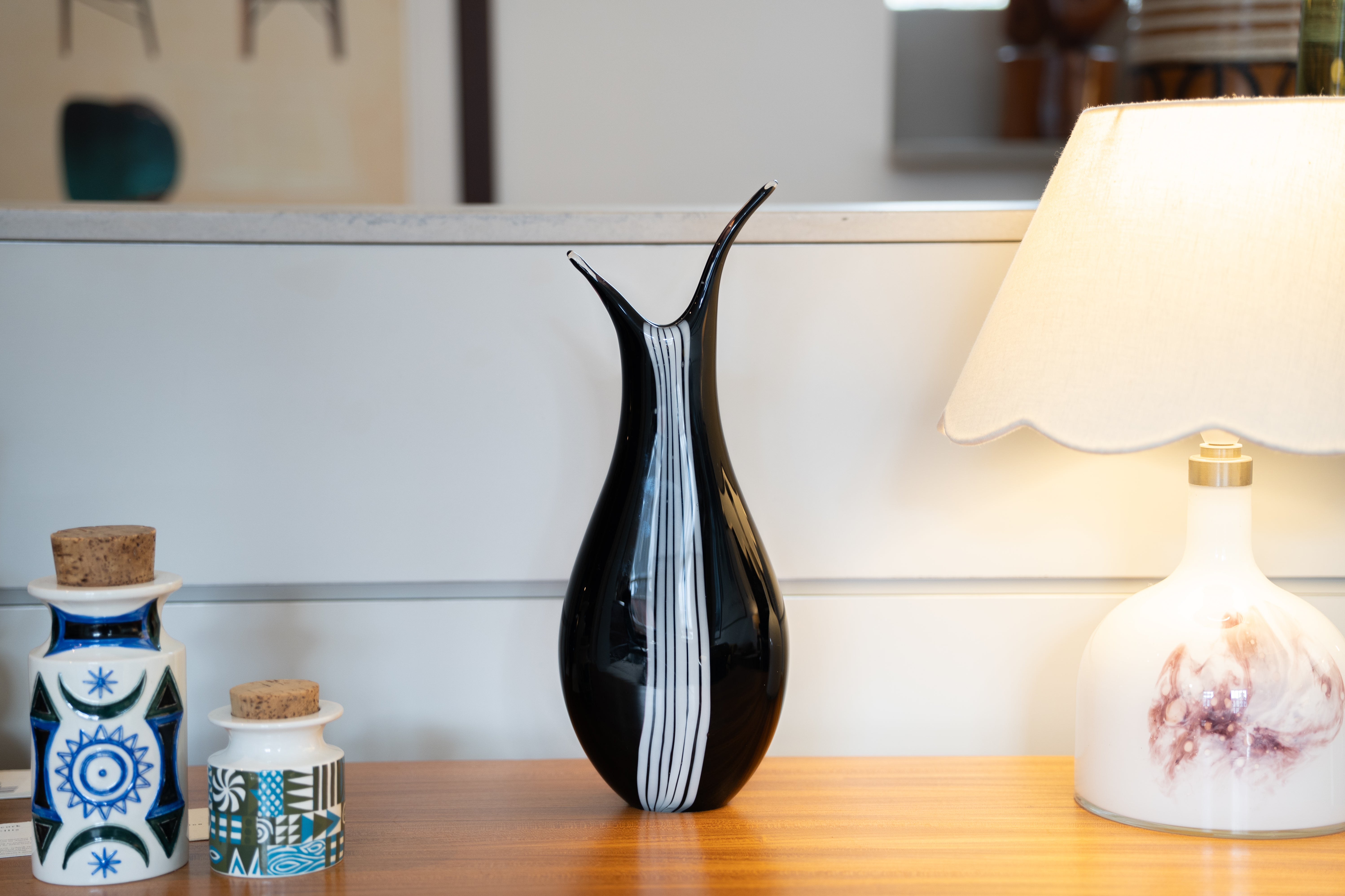 Vicke Lindstrand (Swedish, 1904–1983) Zebra Vase for Kosta (Sweden