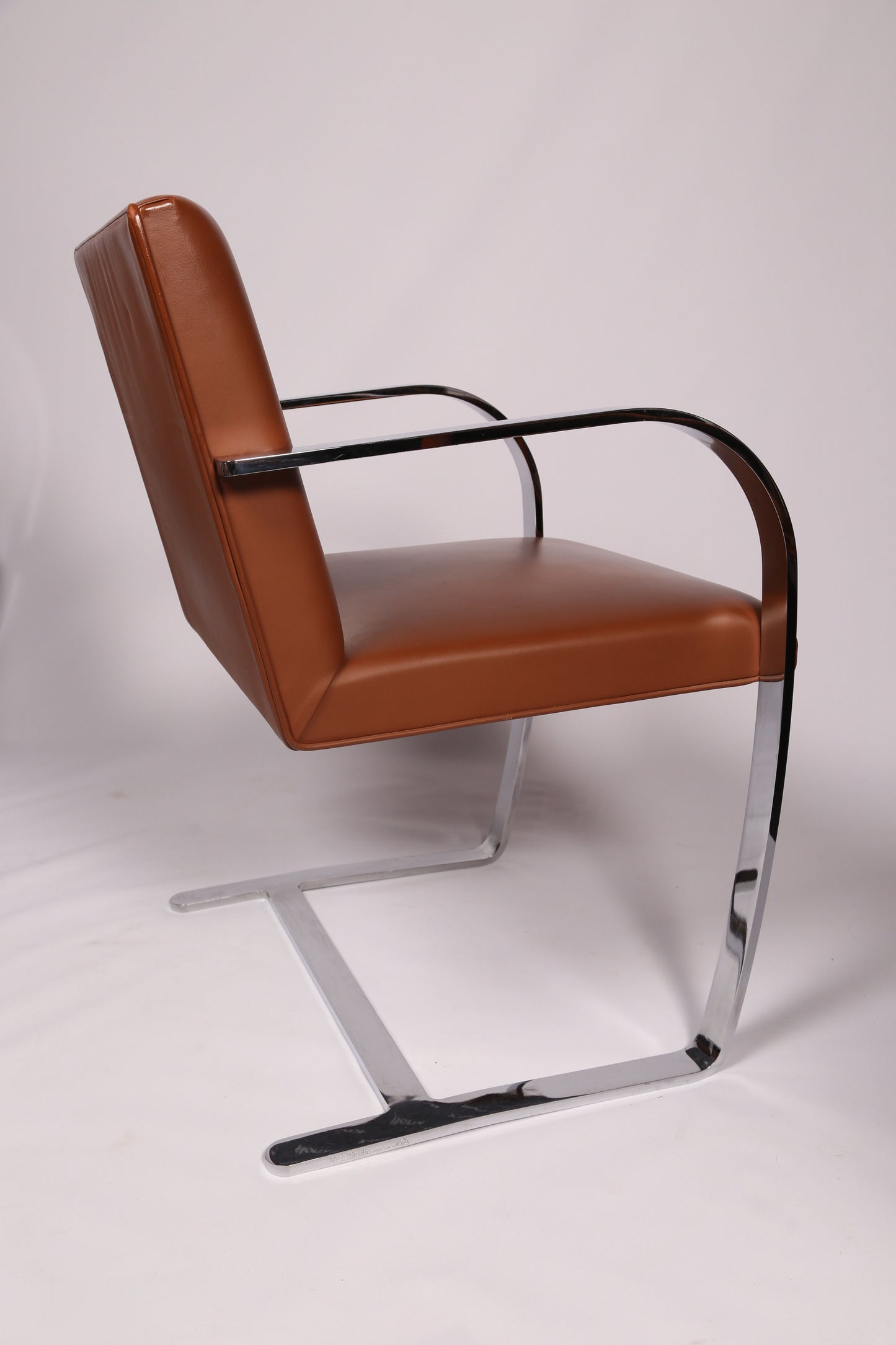 Brno chair in Tan Leather by Mies van der Rohe for Knoll - 4 available