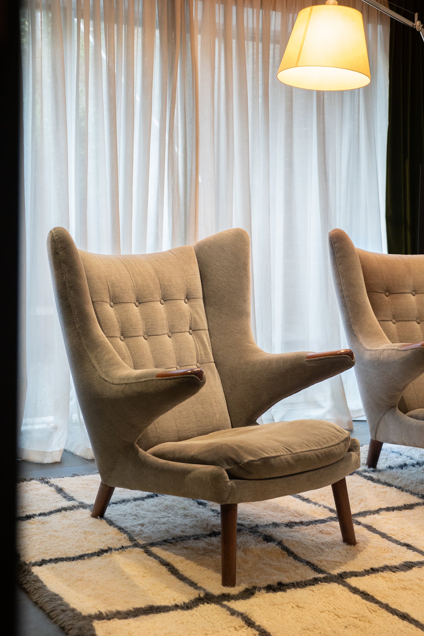 2 original 1960s Papa Bear chairs by Hans Wegner - Rental only